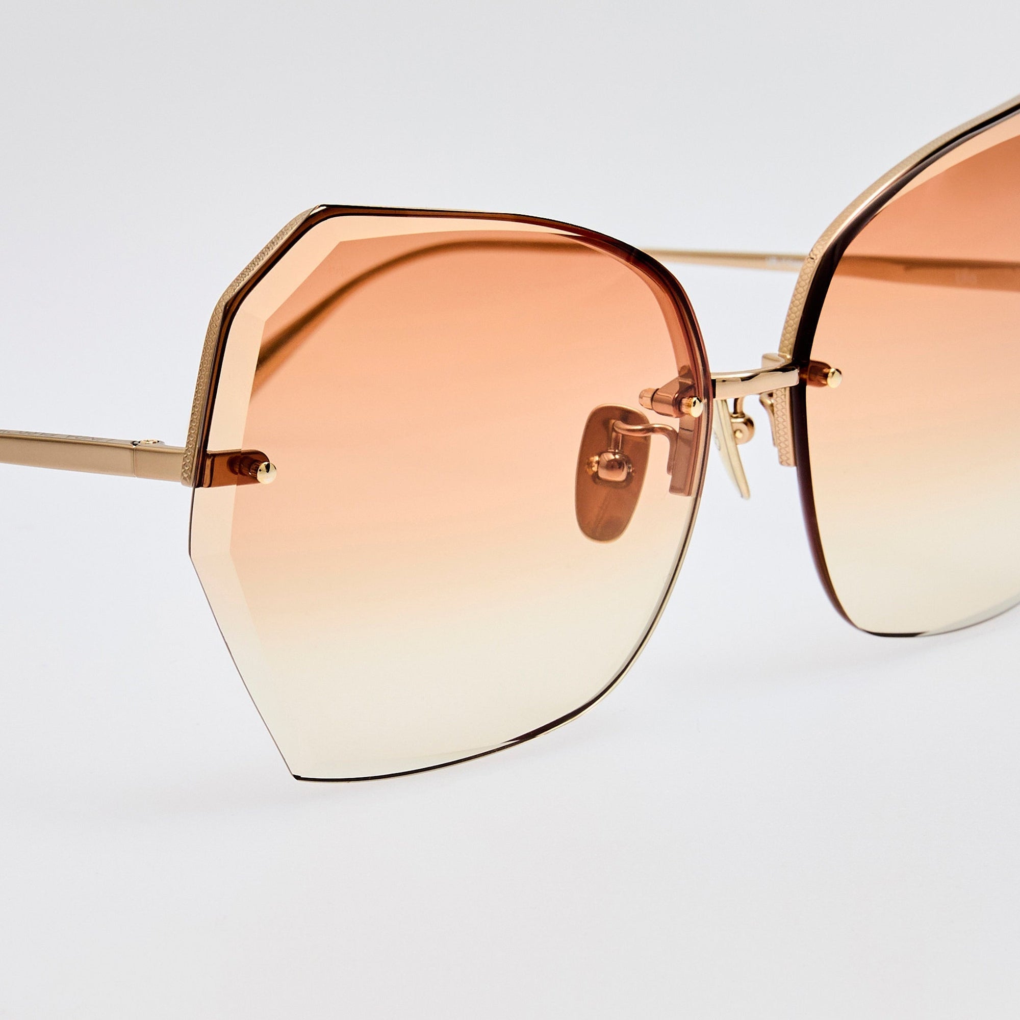 Lila Sunglasses in 22K Gold and Camel