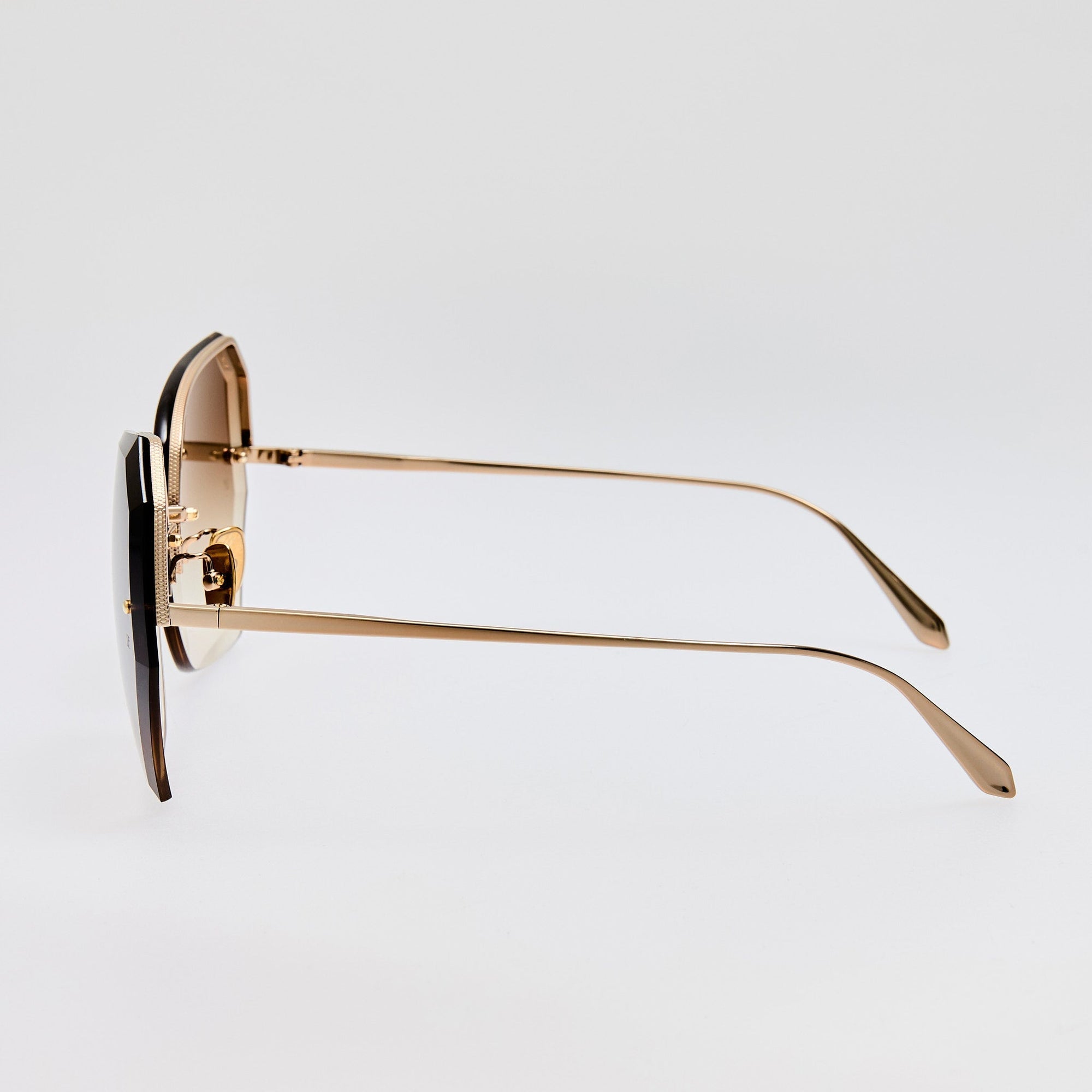 Lila Sunglasses in 22K Gold and Mocha