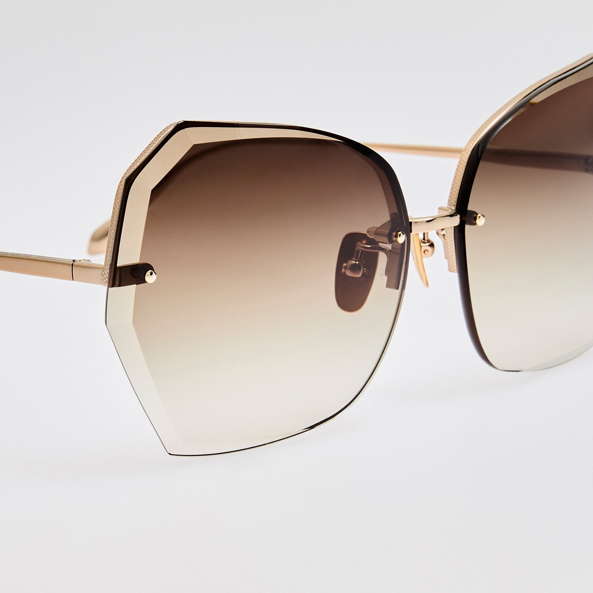 Lila Sunglasses in 22K Gold and Mocha