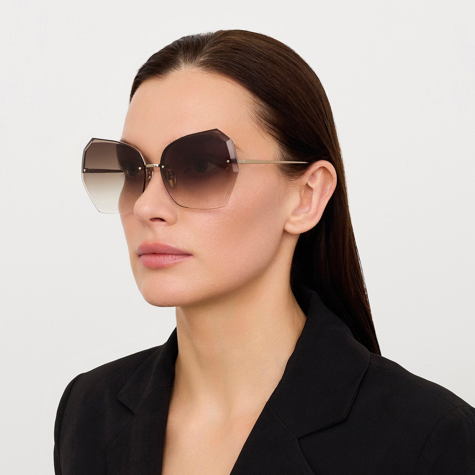 Lila Sunglasses in 22K Gold and Mocha