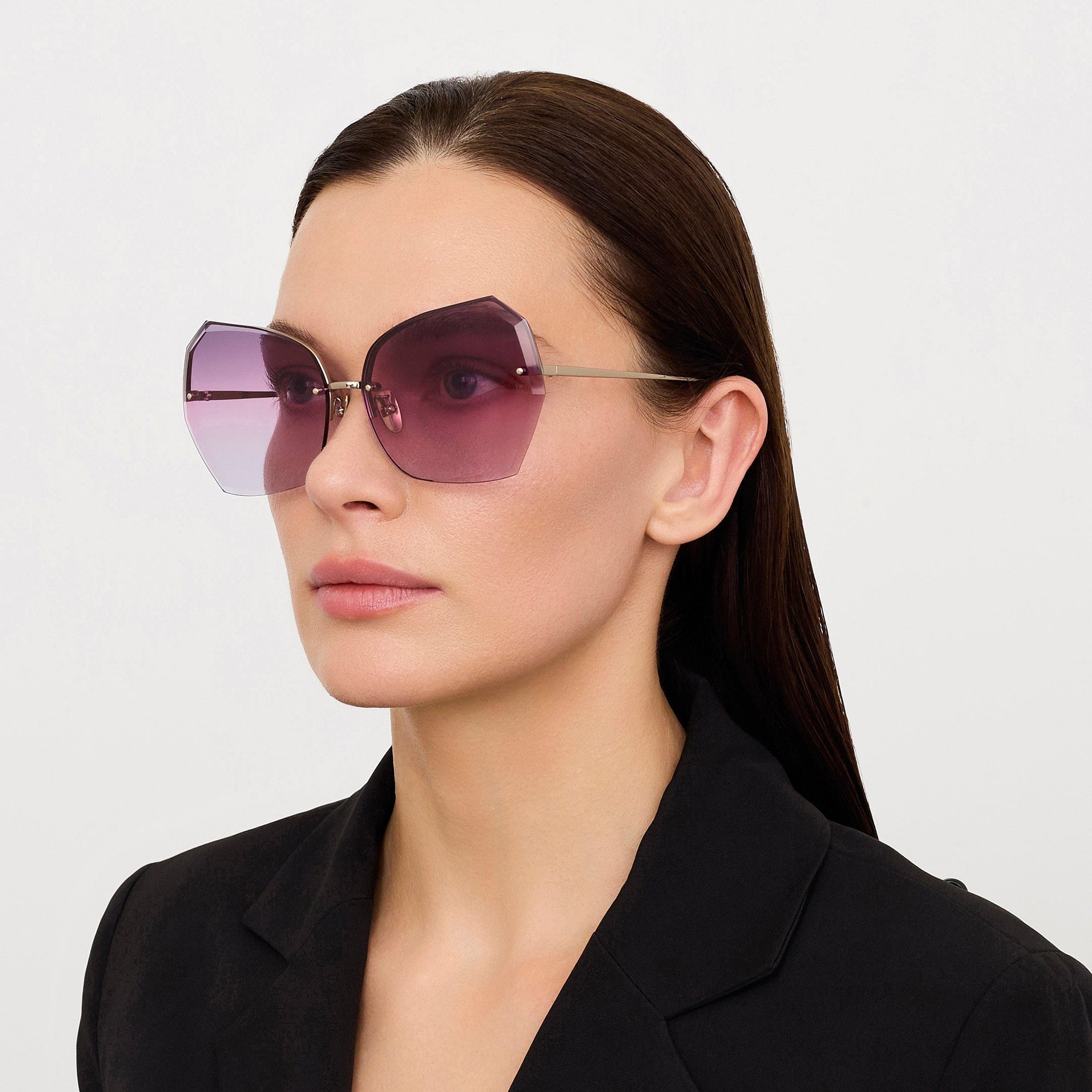 Lila Sunglasses in 22K Gold and Purple