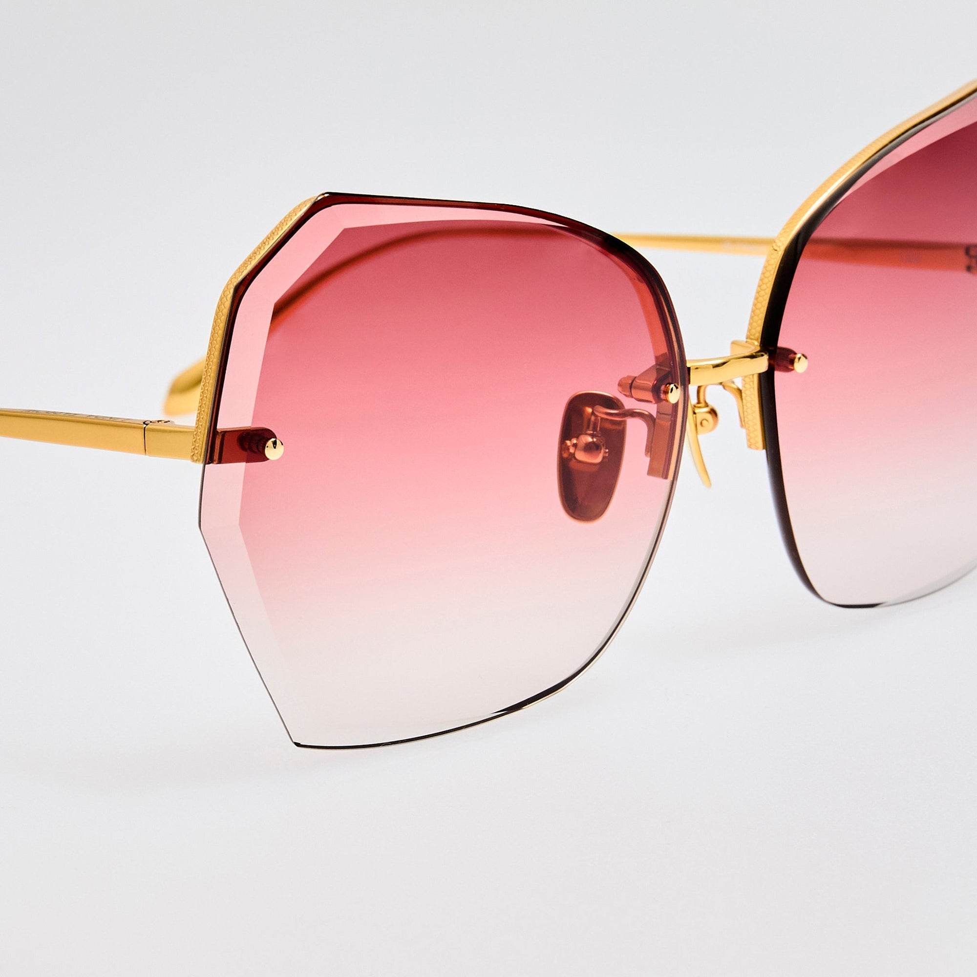 Lila Sunglasses in 22K Gold and Red