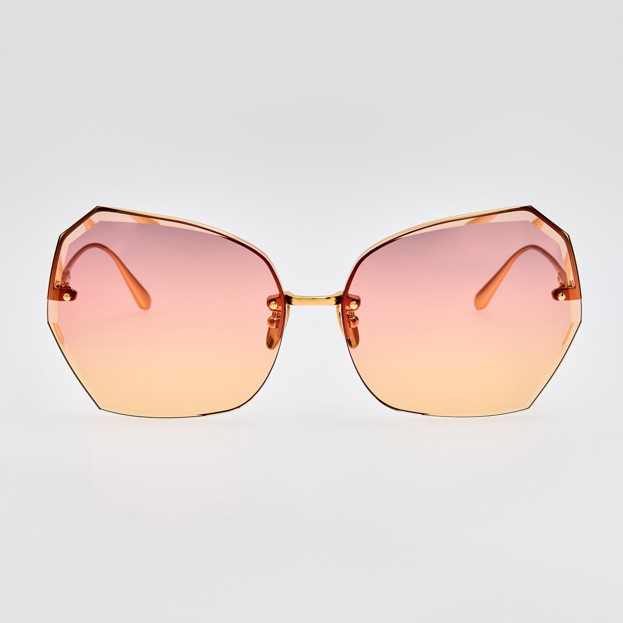 Lila Sunglasses in 22k Gold and Sunset Gradient