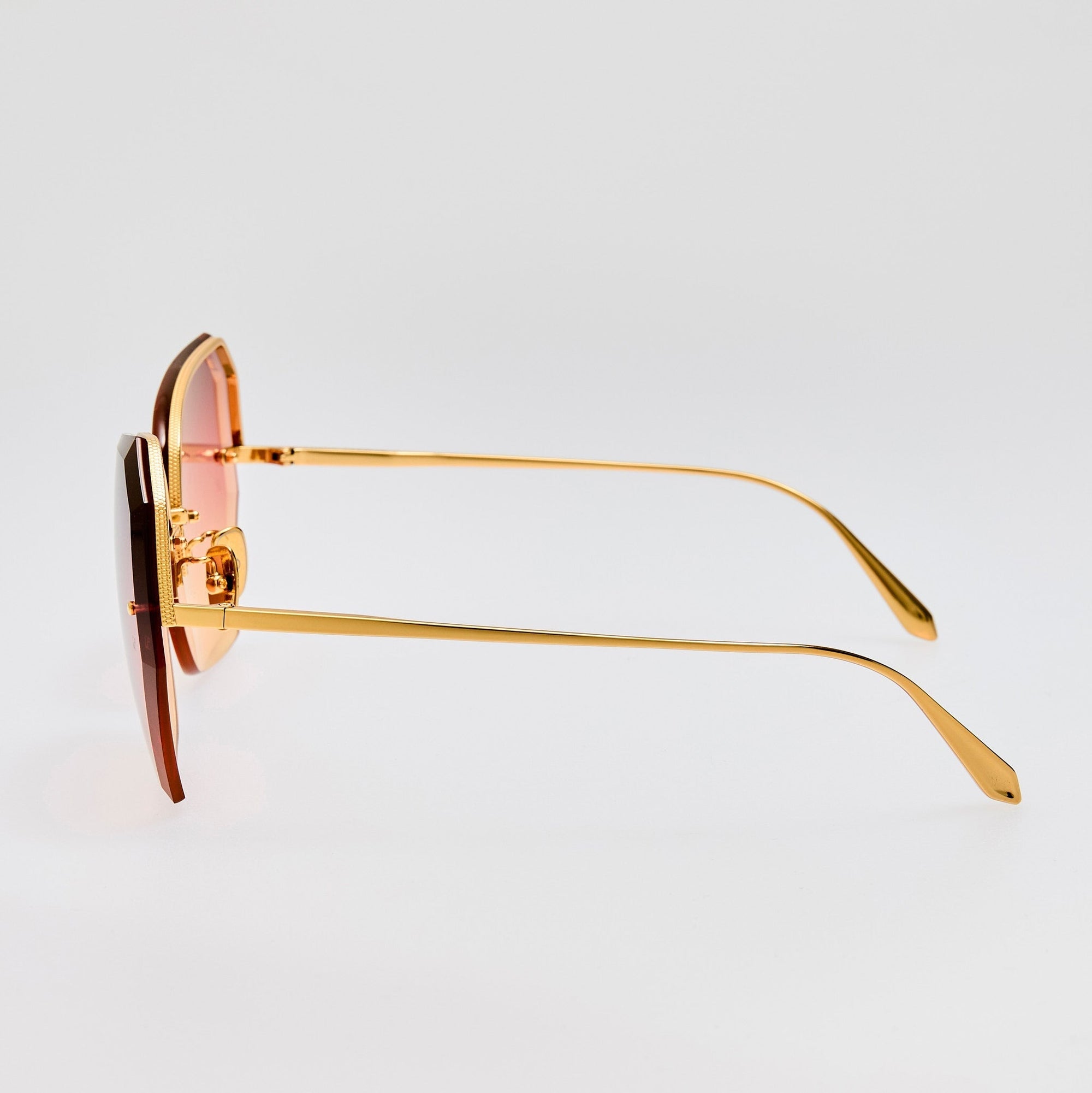 Lila Sunglasses in 22k Gold and Sunset Gradient