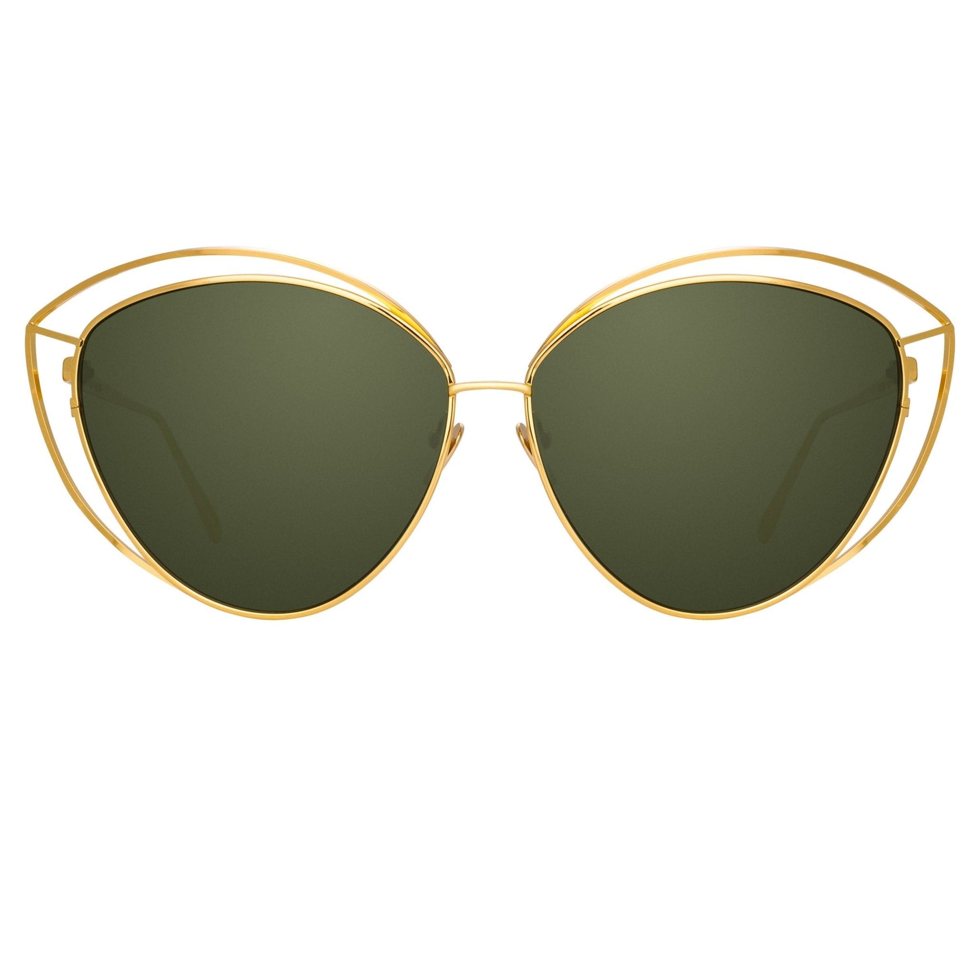 Lorita Sunglasses in 22K Gold and Green