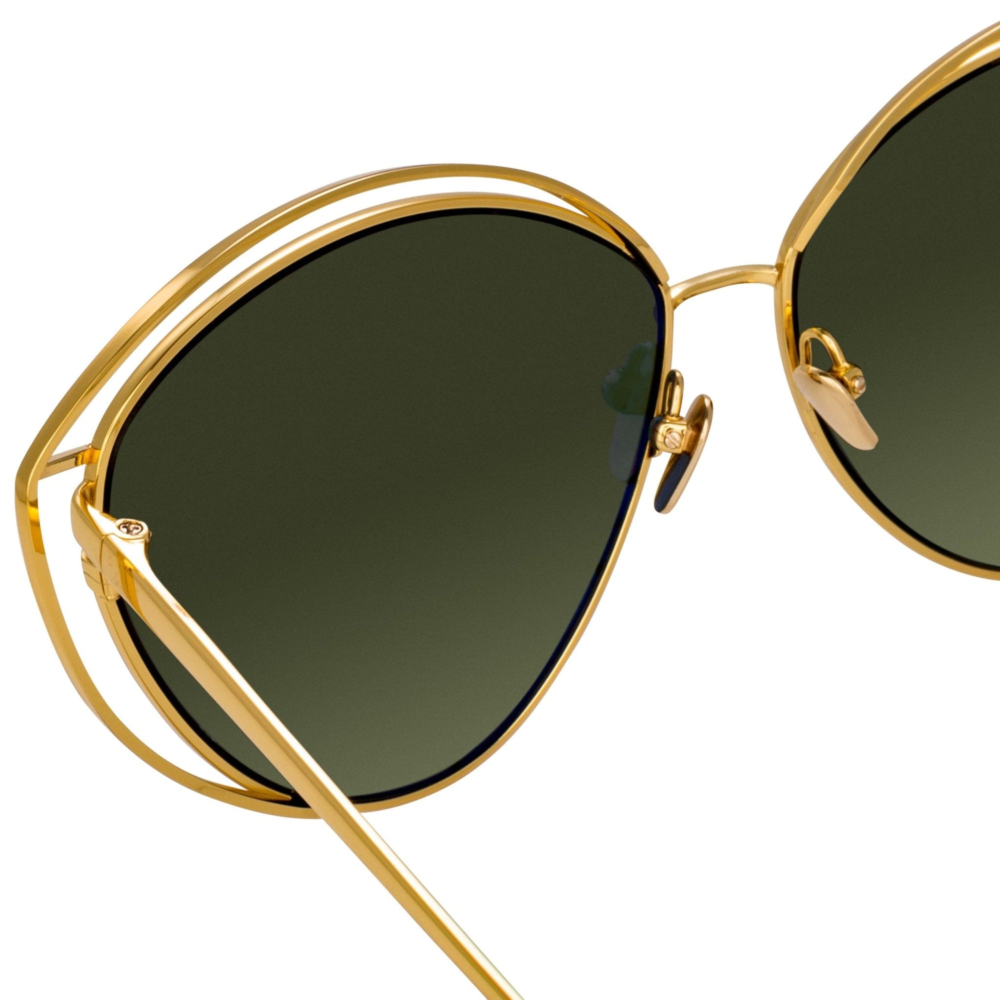 Lorita Sunglasses in 22K Gold and Green
