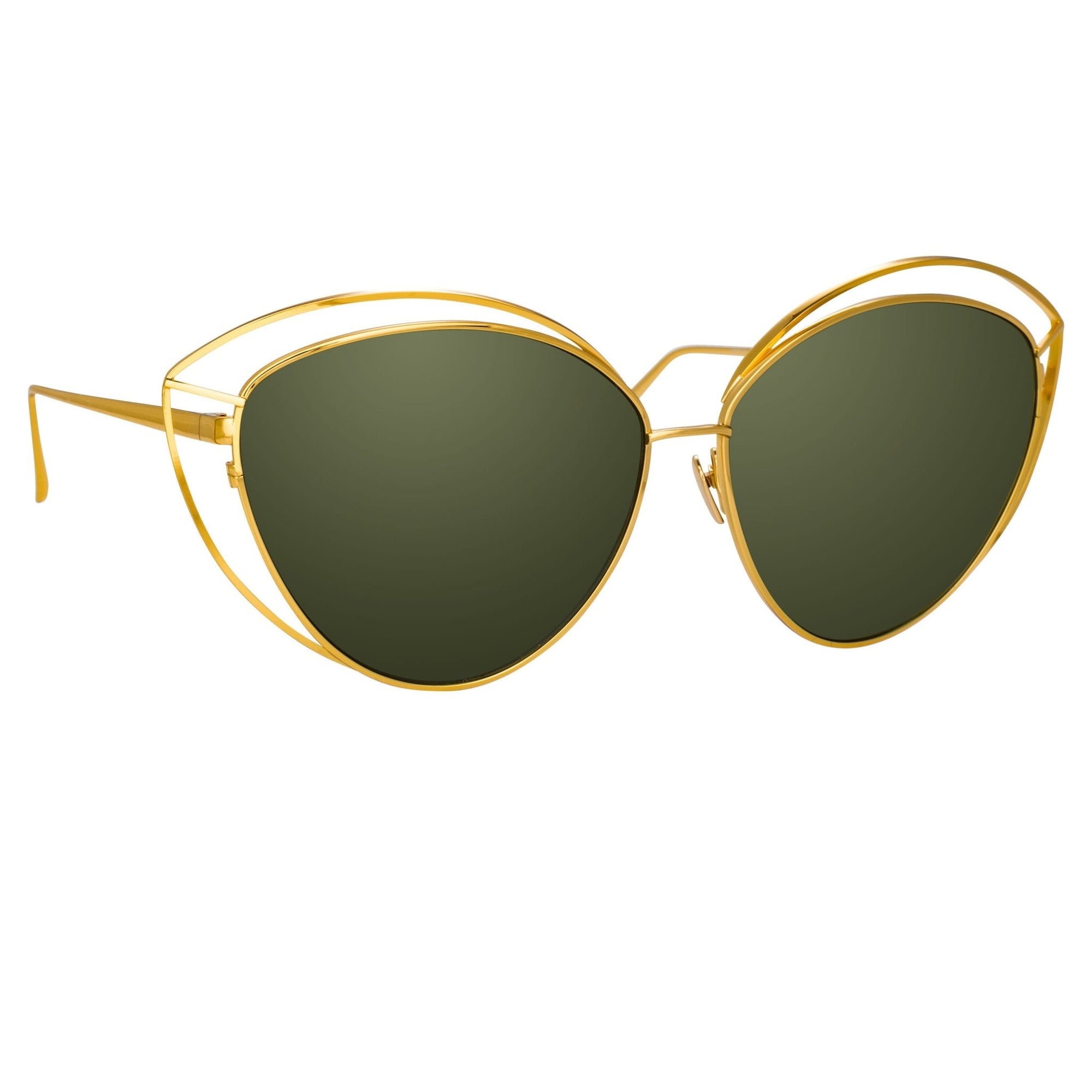 Lorita Sunglasses in 22K Gold and Green