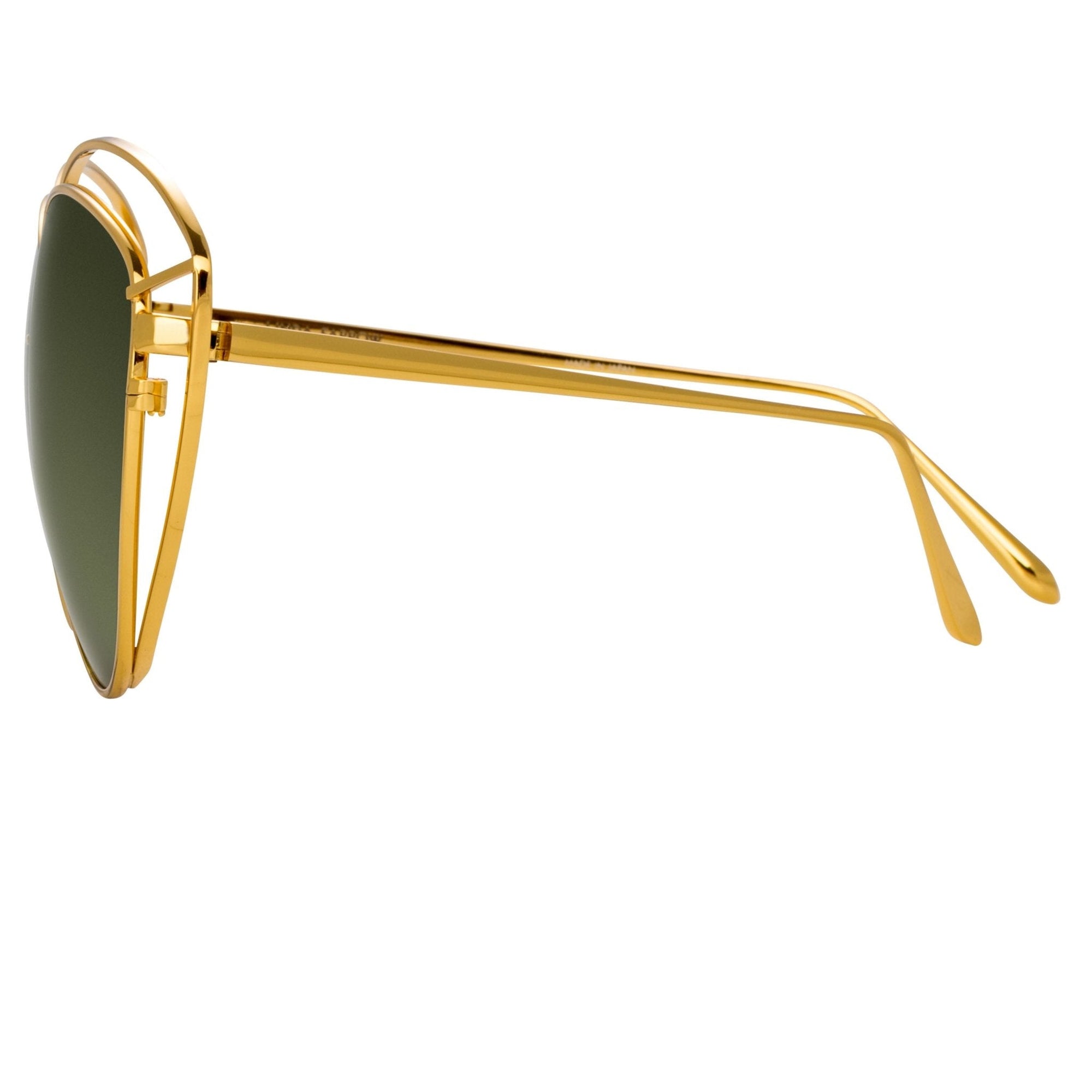 Lorita Sunglasses in 22K Gold and Green