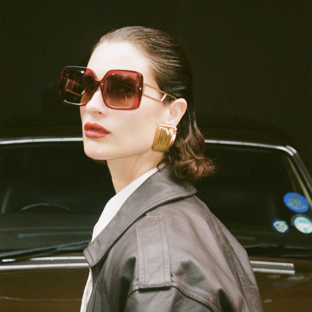 Macy Vista Temple Sunglasses in Wine