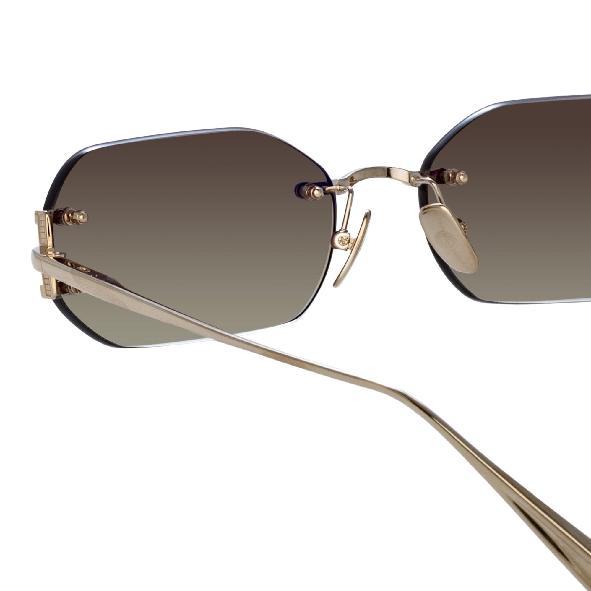 Magali Sunglasses in 22K Gold and Mocha