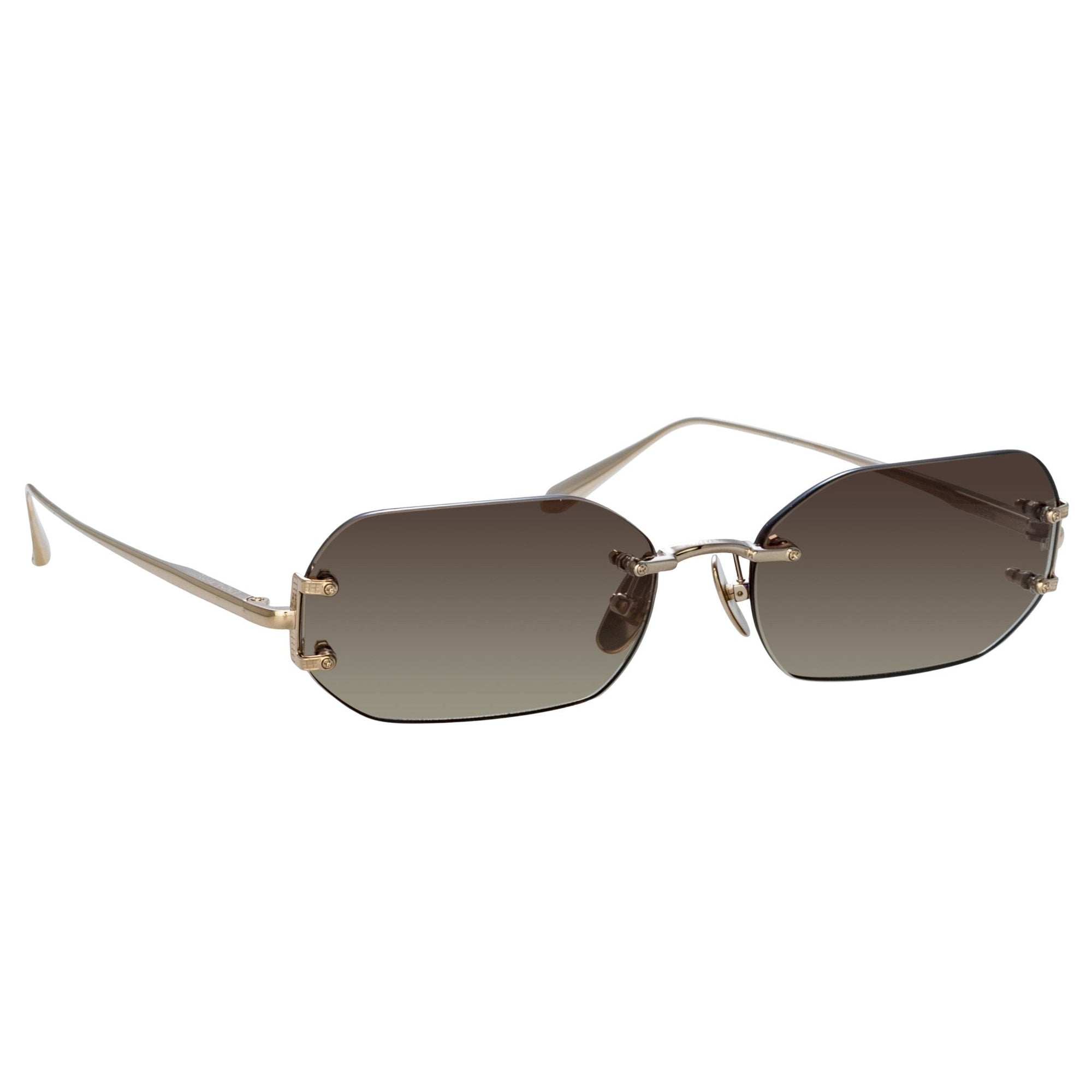 Magali Sunglasses in 22K Gold and Mocha