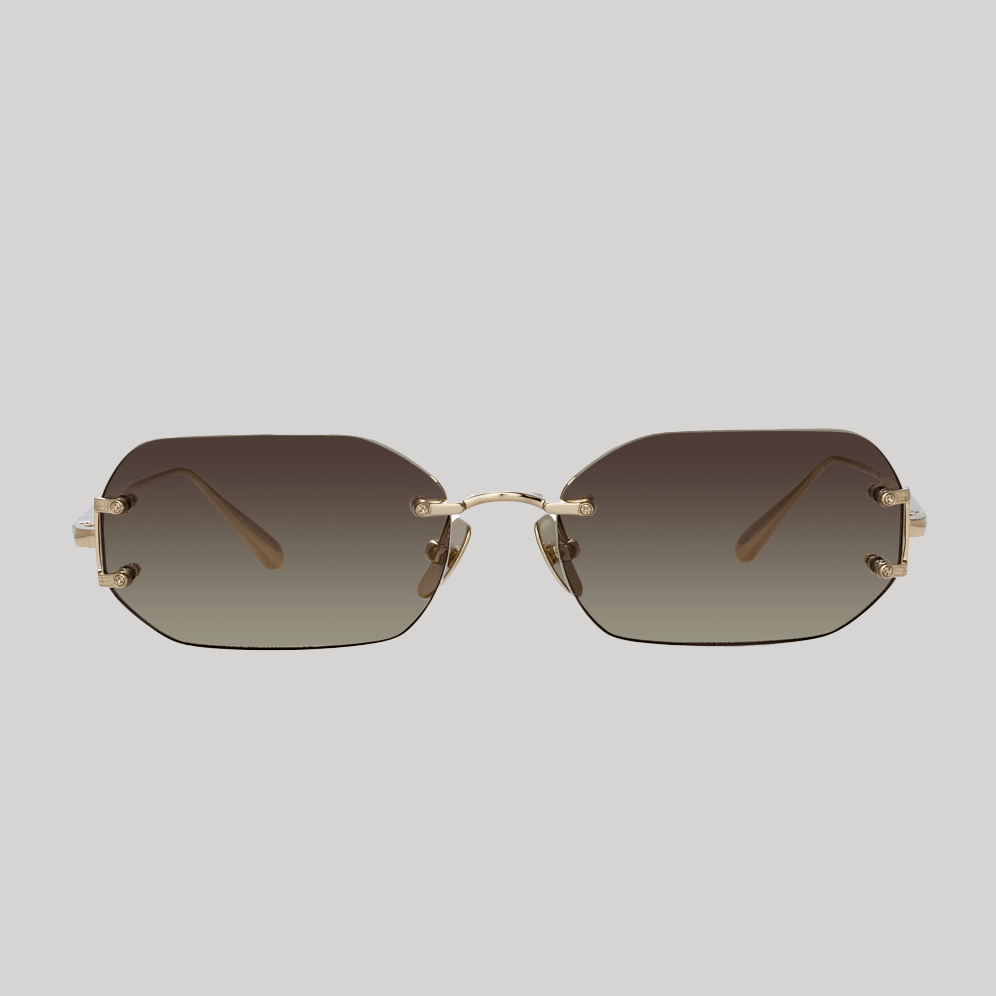 Magali Sunglasses in 22K Gold and Mocha