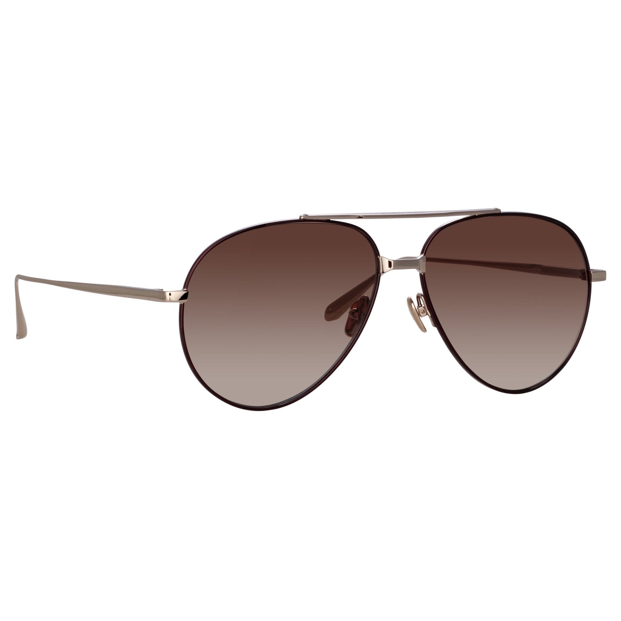 Marcelo Sunglasses in 22K Gold and Brown