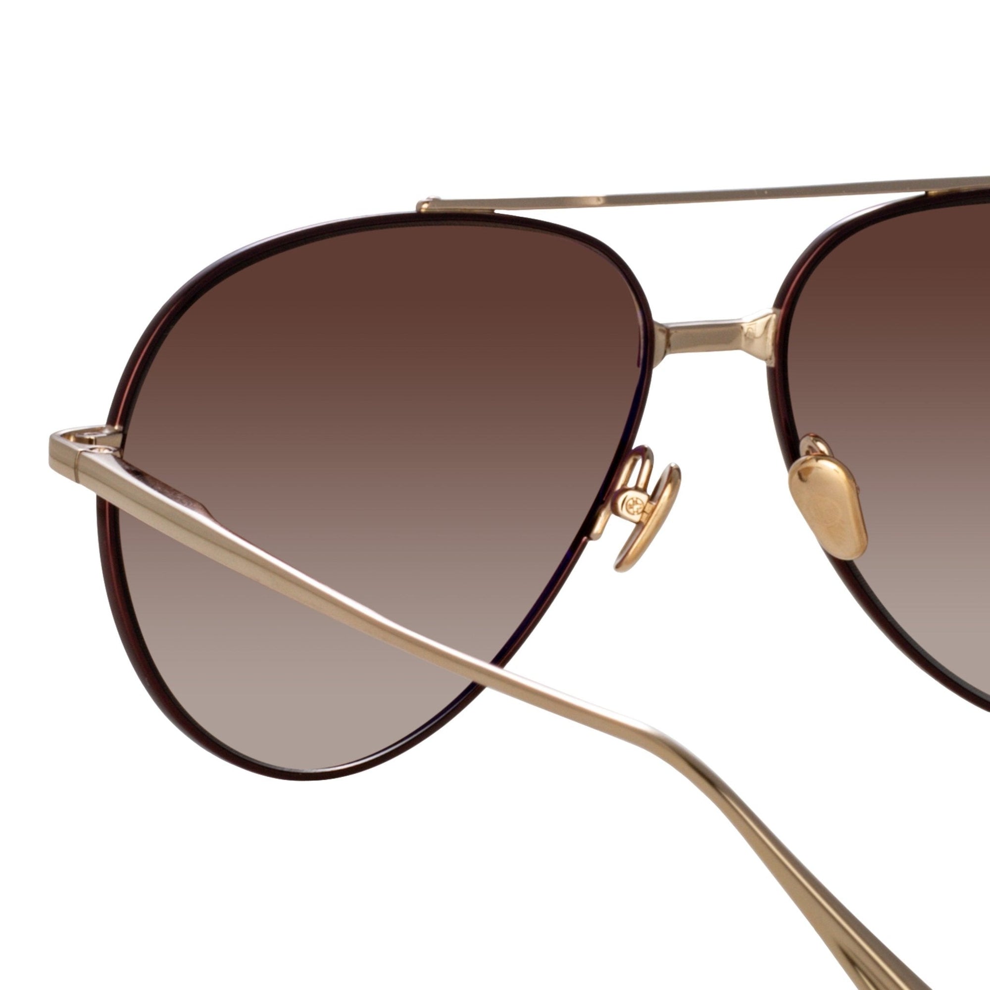 Marcelo Sunglasses in 22K Gold and Brown