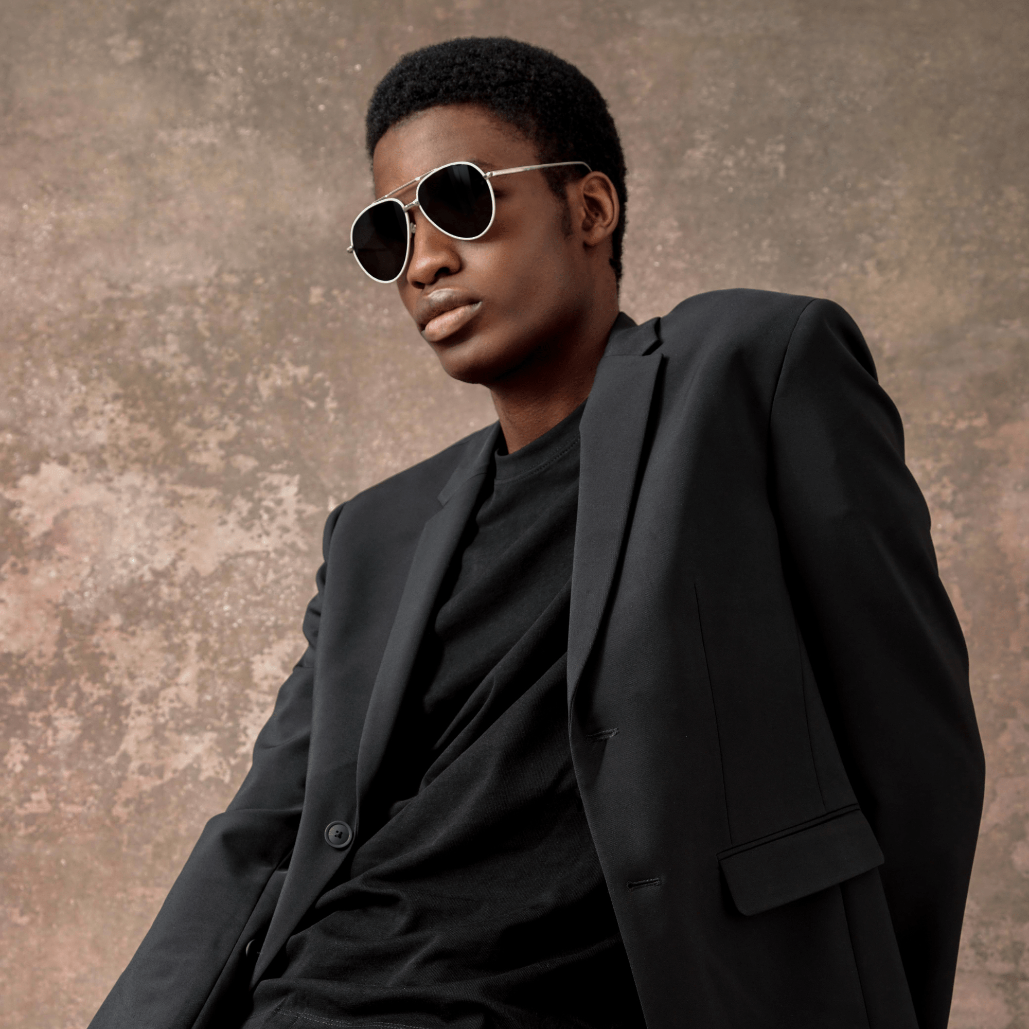 Marcelo Sunglasses in 22K White Gold and Grey