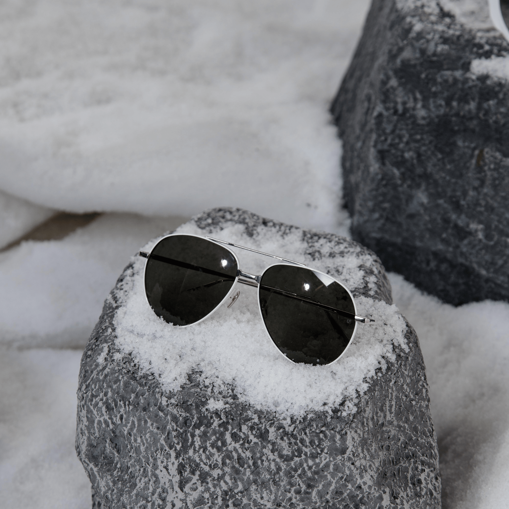 Marcelo Sunglasses in 22K White Gold and Grey
