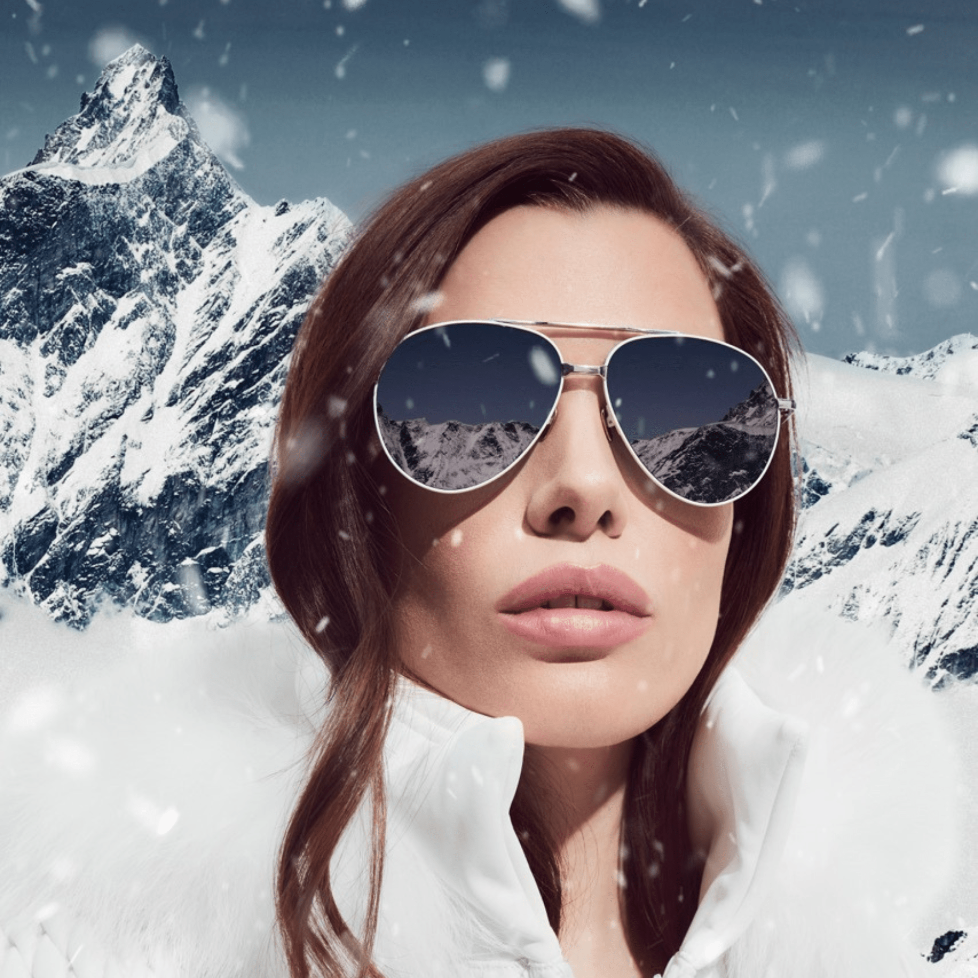 Marcelo Sunglasses in 22K White Gold and Grey