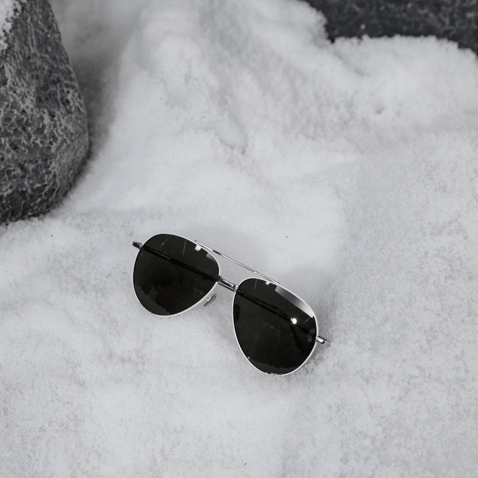 Marcelo Sunglasses in 22K White Gold and Grey