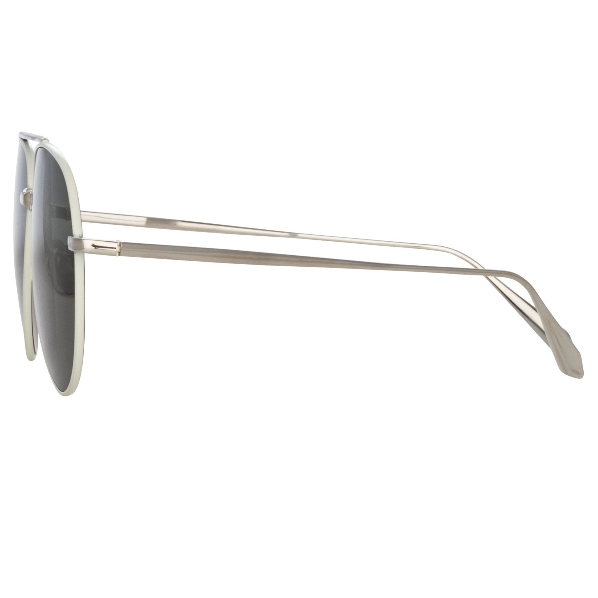 Marcelo Sunglasses in 22K White Gold and Grey