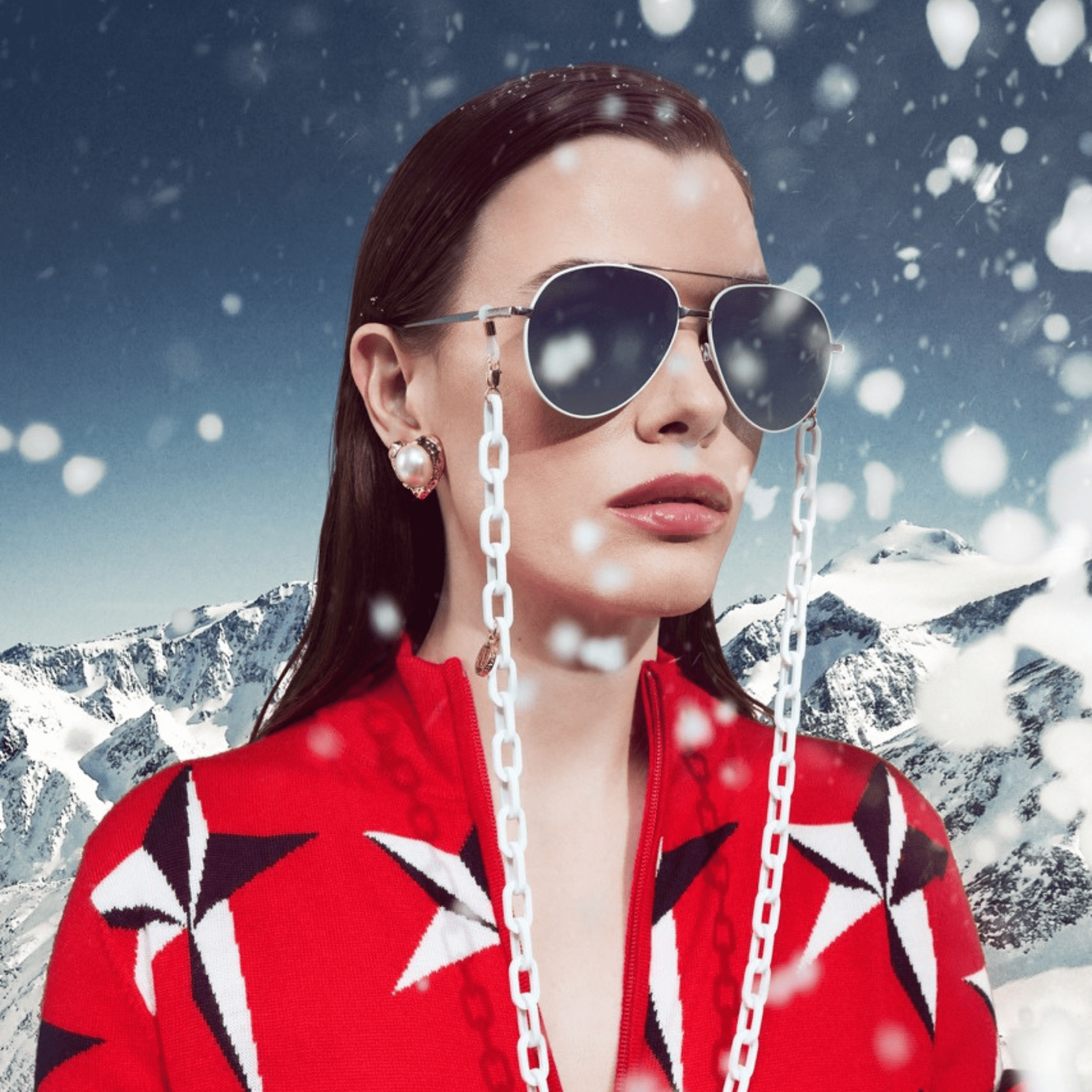 Marcelo Sunglasses in 22K White Gold and Grey
