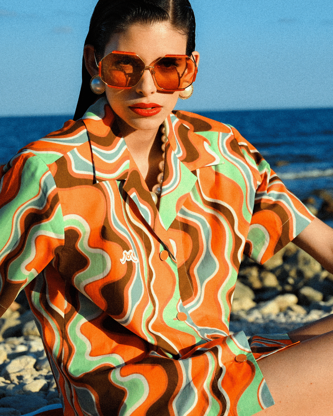 Margot Sunglasses in 22K Gold and Terracotta