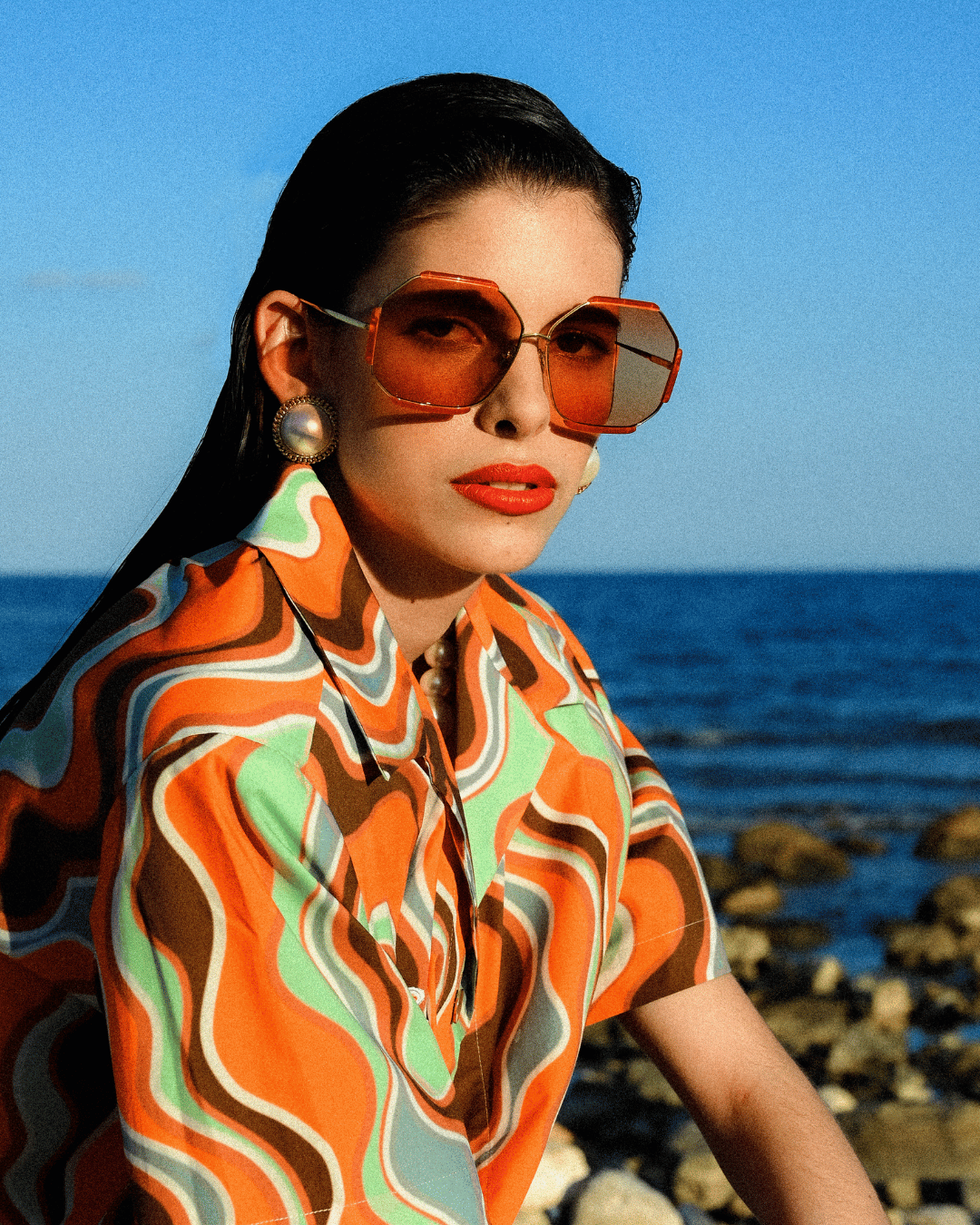 Margot Sunglasses in 22K Gold and Terracotta