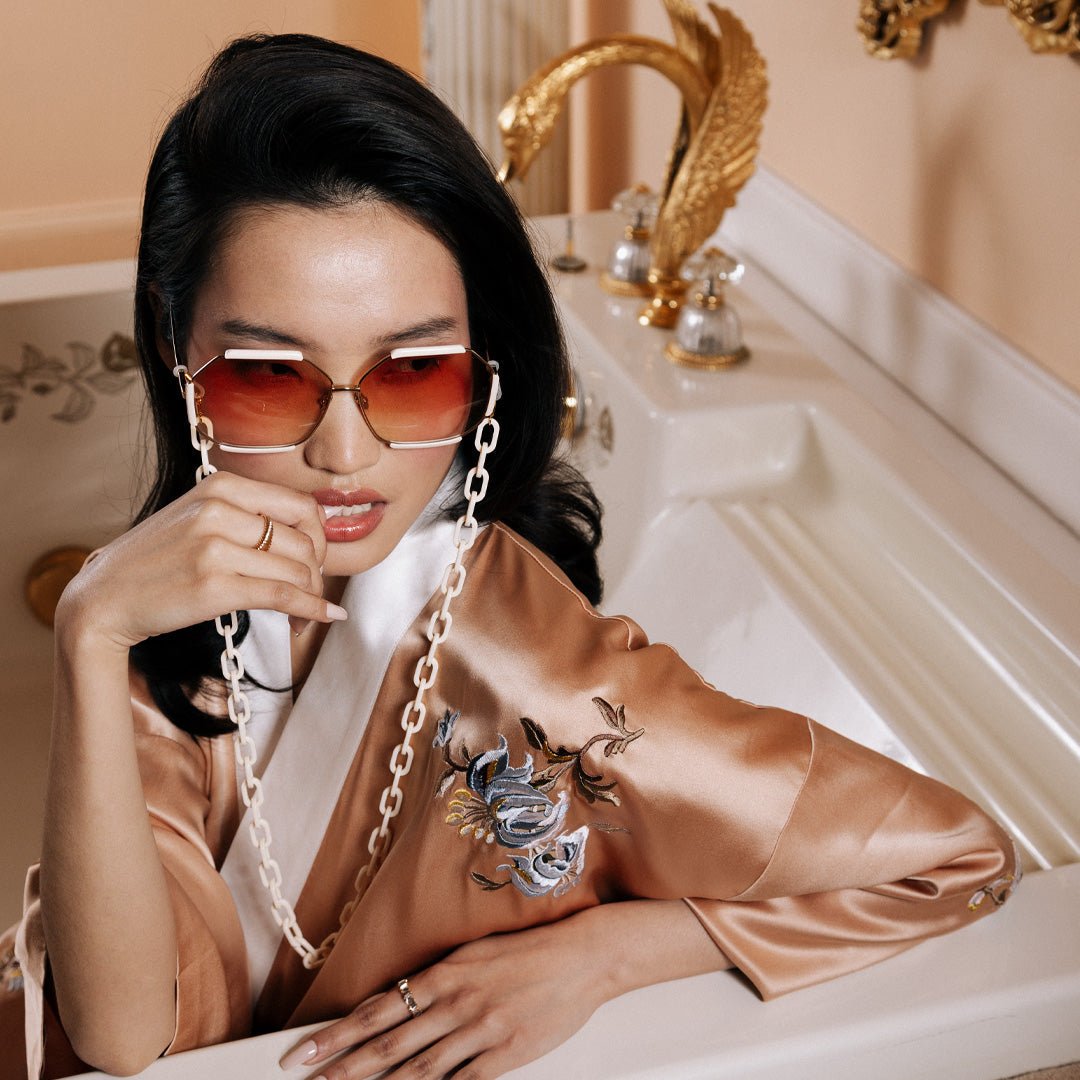 Margot Sunglasses in 22K Gold and Cream