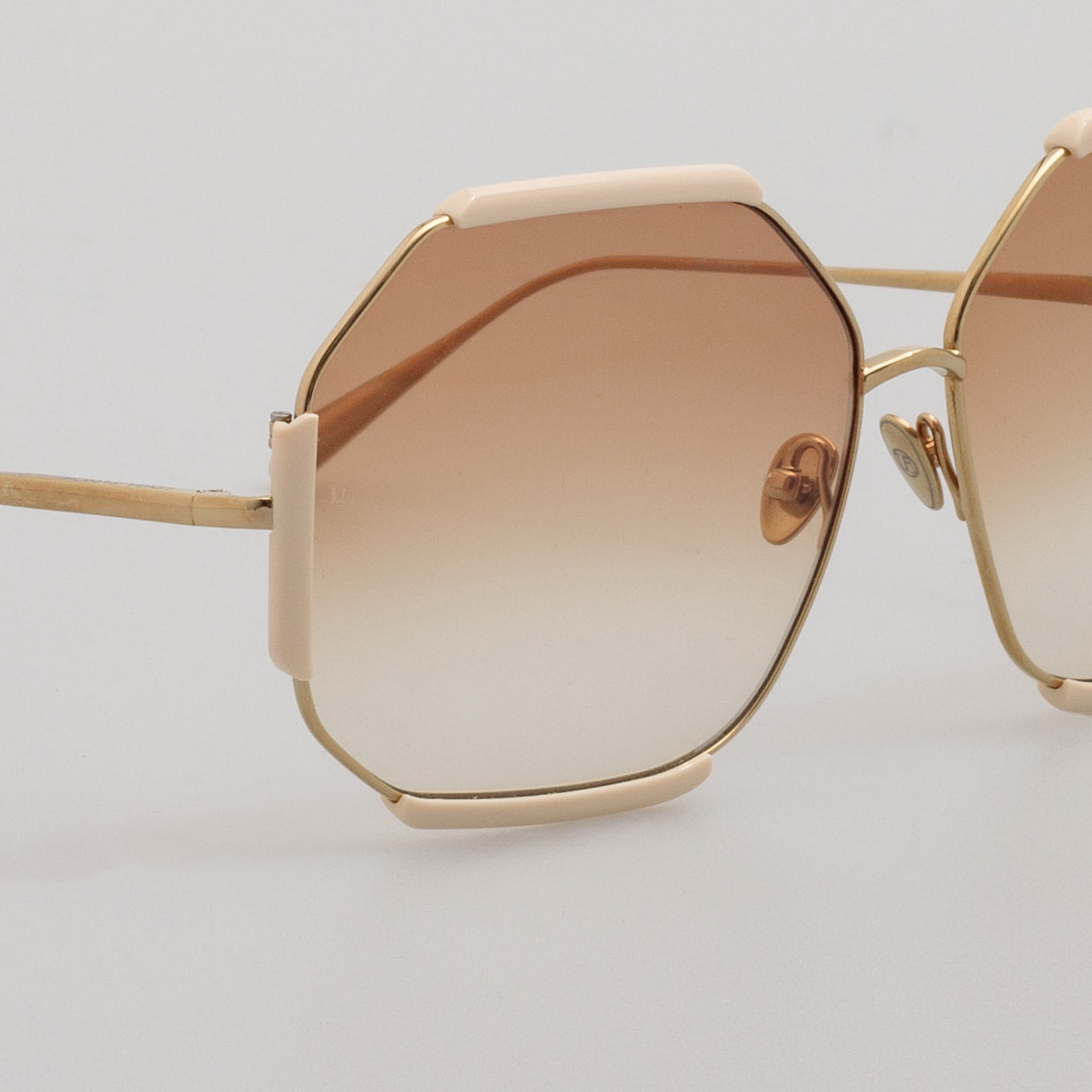 Margot Sunglasses in 22K Gold and Cream