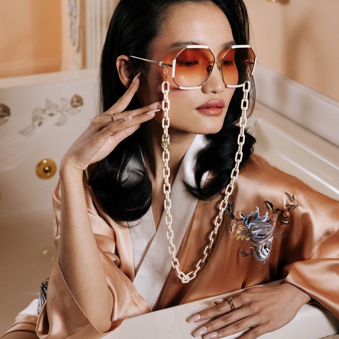 Margot Sunglasses in 22K Gold and Cream