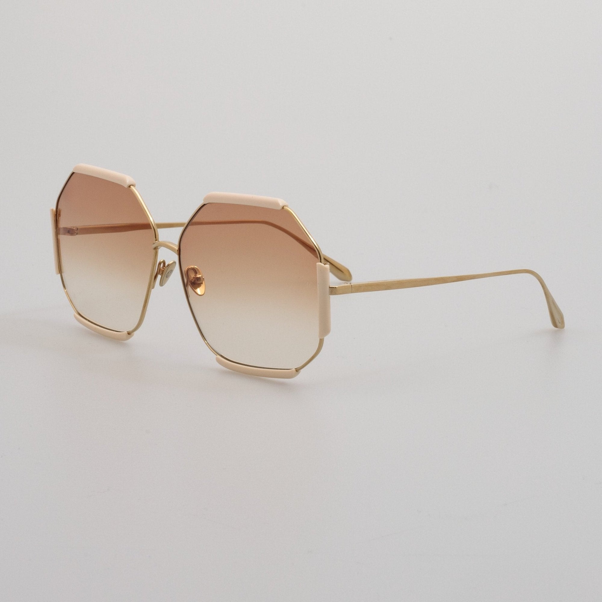 Margot Sunglasses in 22K Gold and Cream