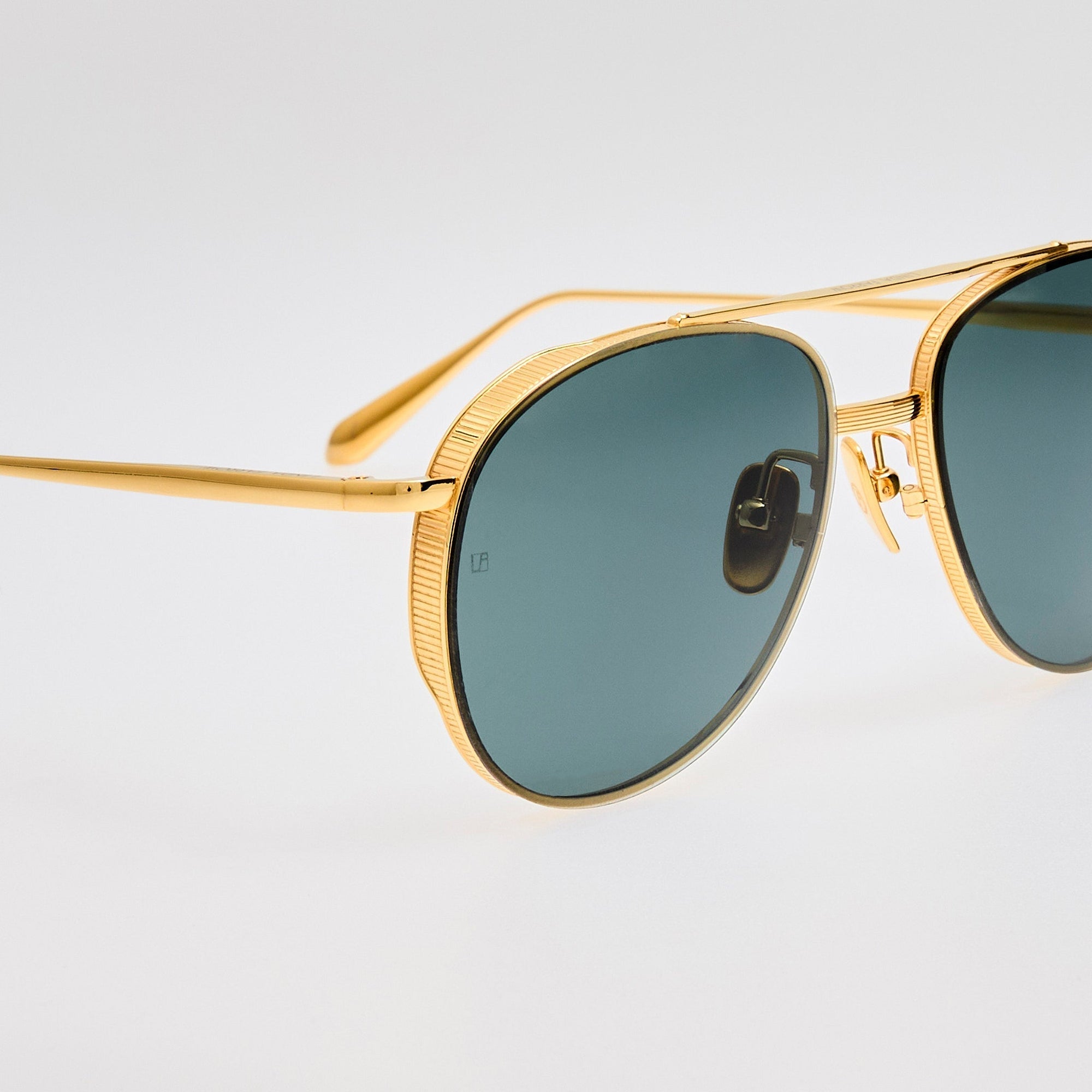Meret Sunglasses in 22K Gold and Green