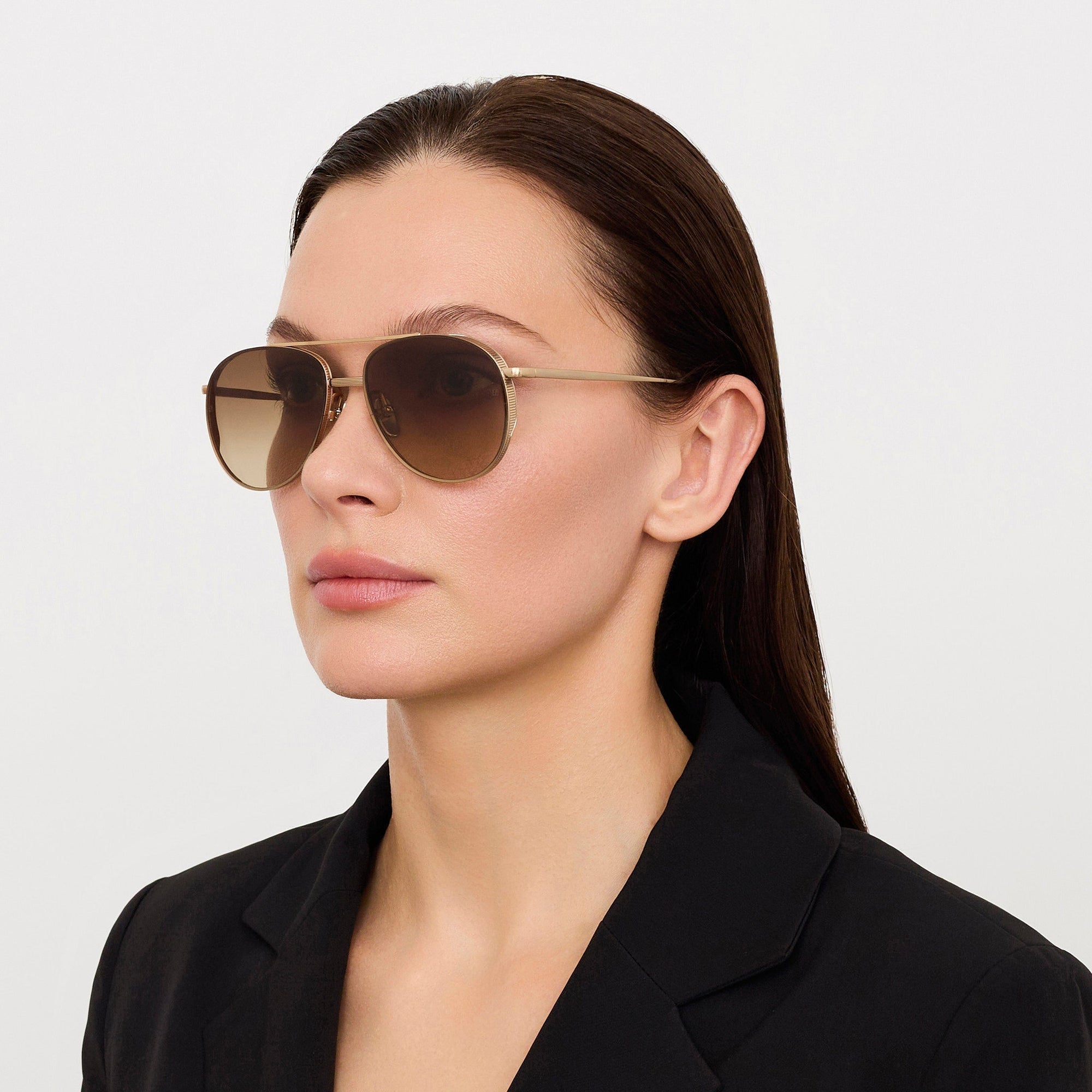 Meret Sunglasses in Matt Champagne and Brown