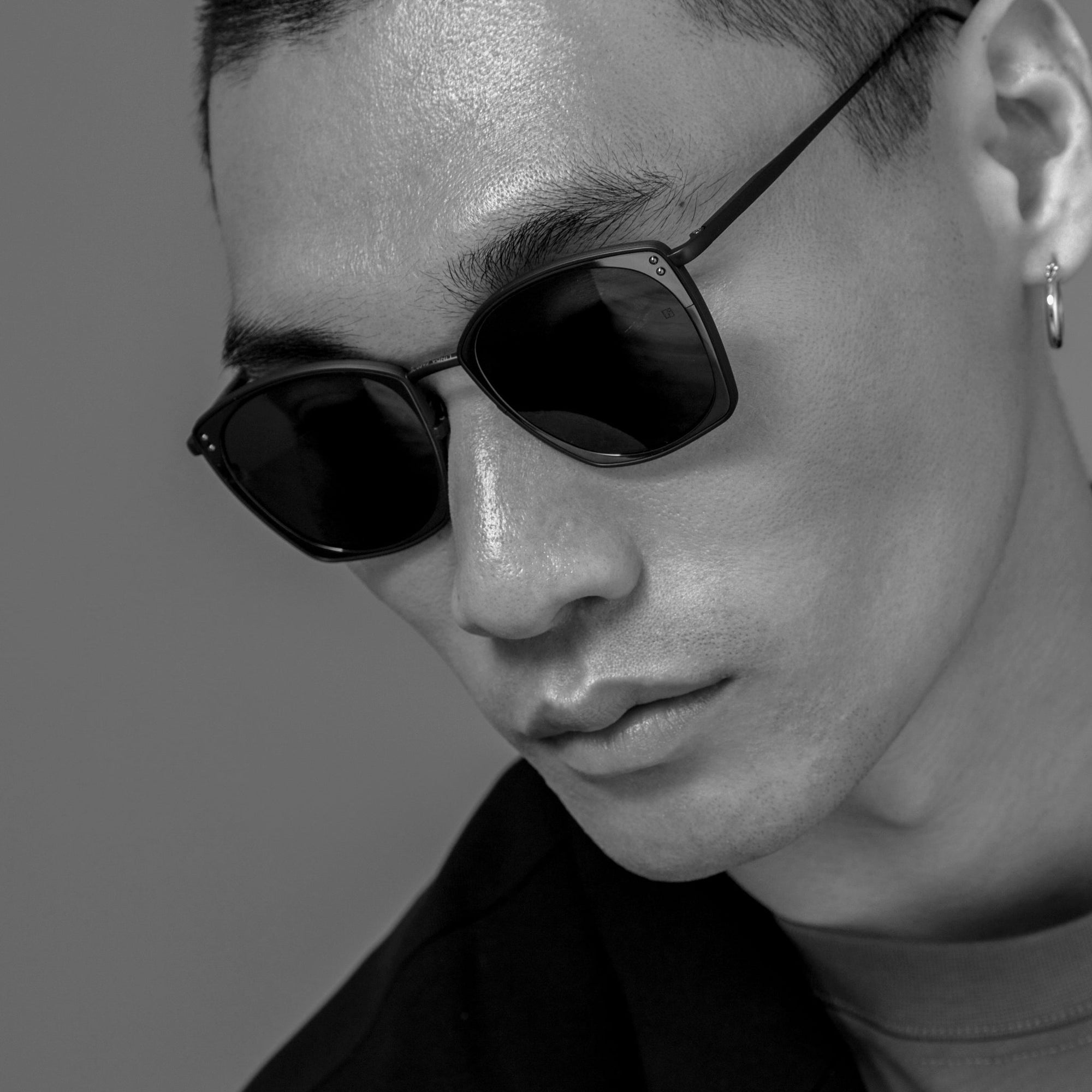 Milo Square Sunglasses in Matt Black Nickel
