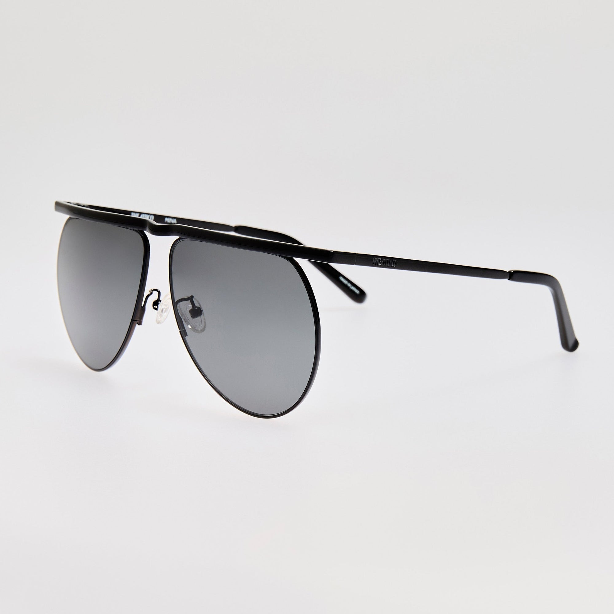 Mina Aviator Sunglasses in Black and Grey