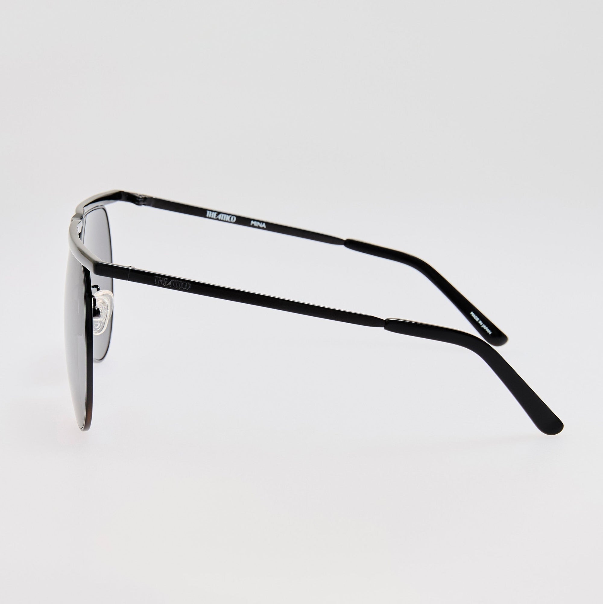 Mina Aviator Sunglasses in Black and Grey