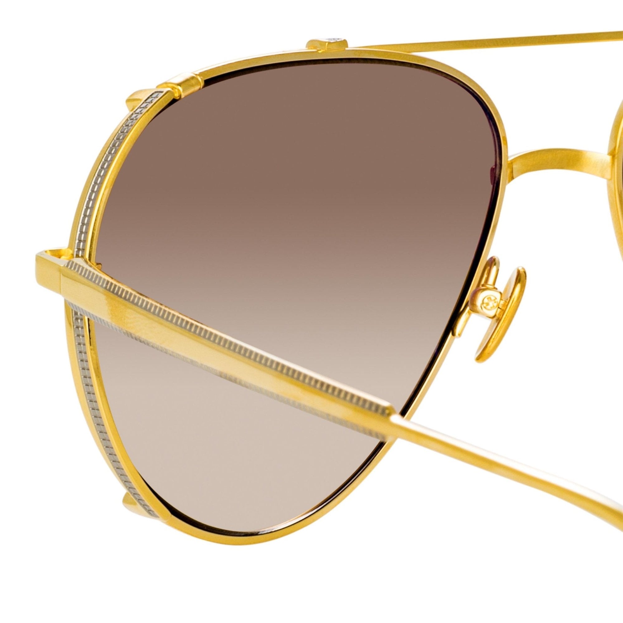 Newman Sunglasses in 22K Yellow Gold and Mocha