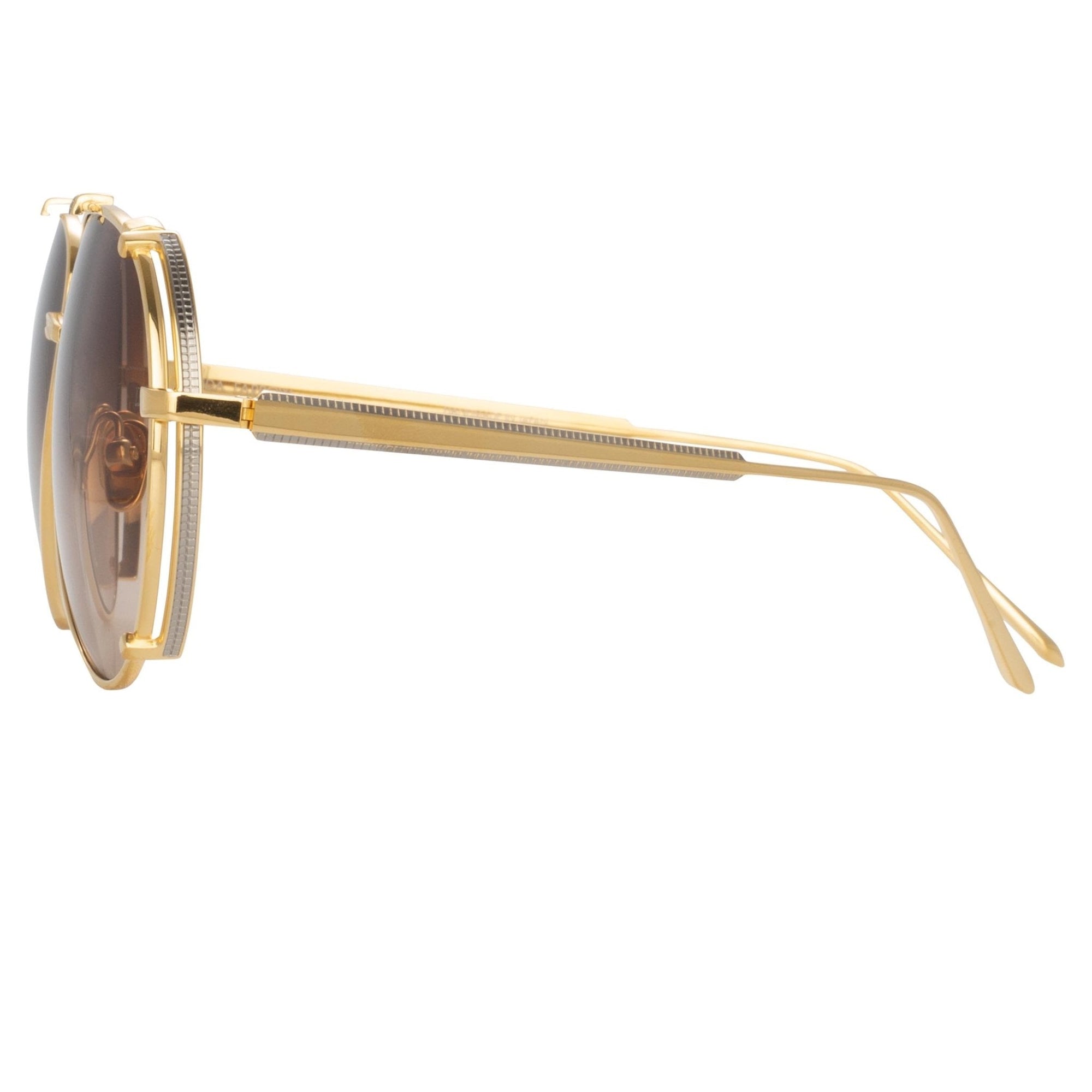 Newman Sunglasses in 22K Yellow Gold and Mocha