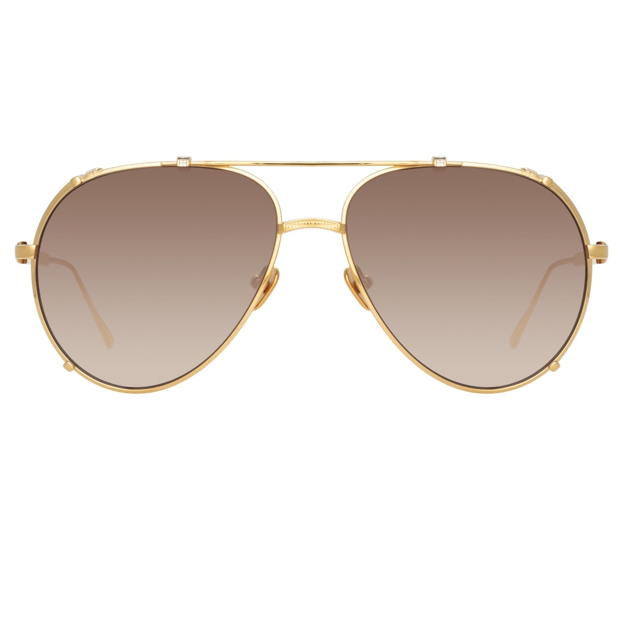 Newman Sunglasses in 22K Yellow Gold and Mocha