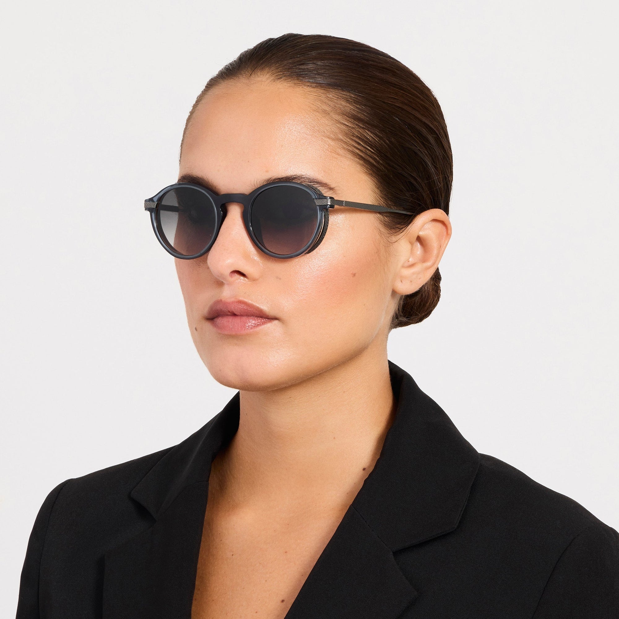 Orion Explorer Sunglasses in Antique White Gold and Navy