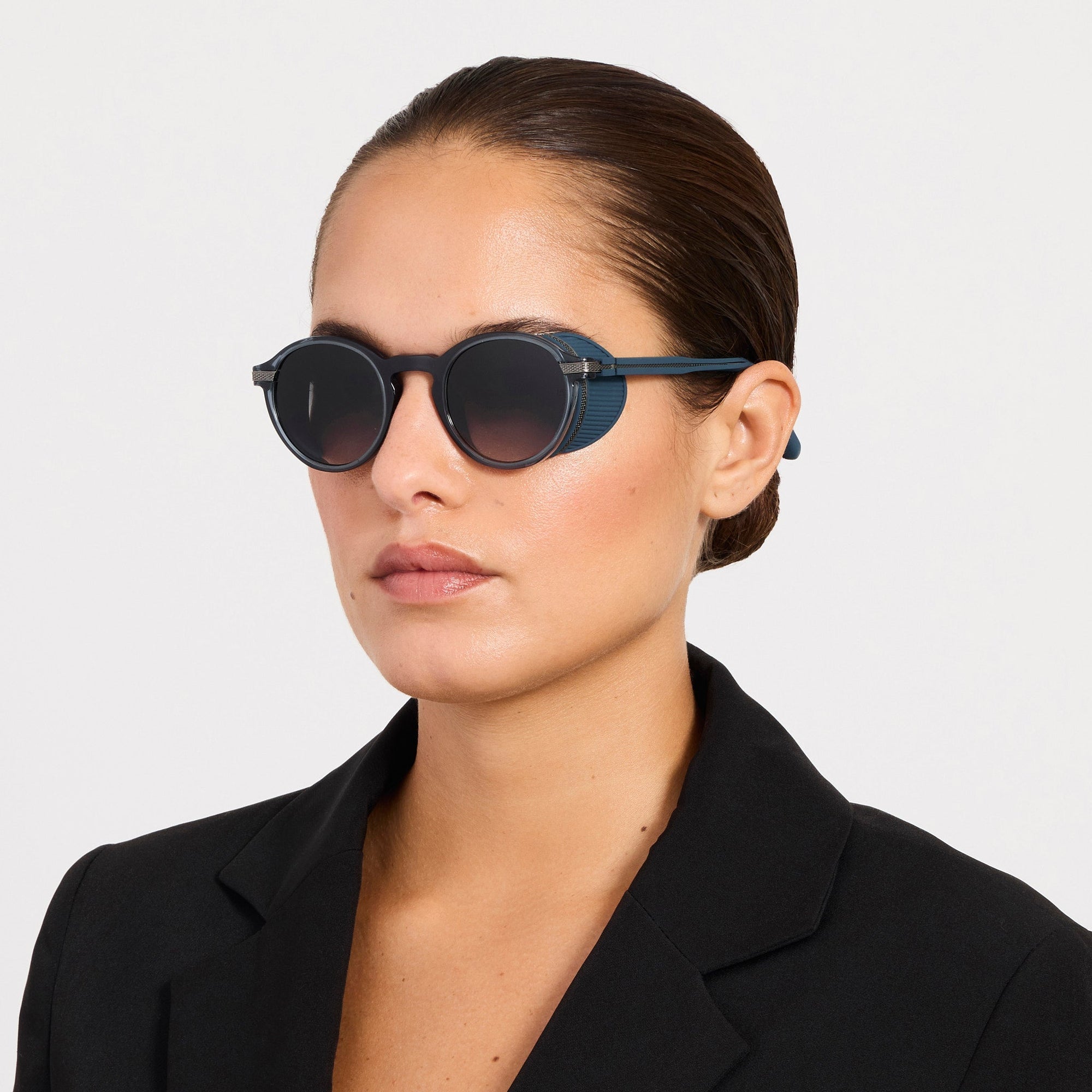 Orion Explorer Sunglasses in Antique White Gold and Navy