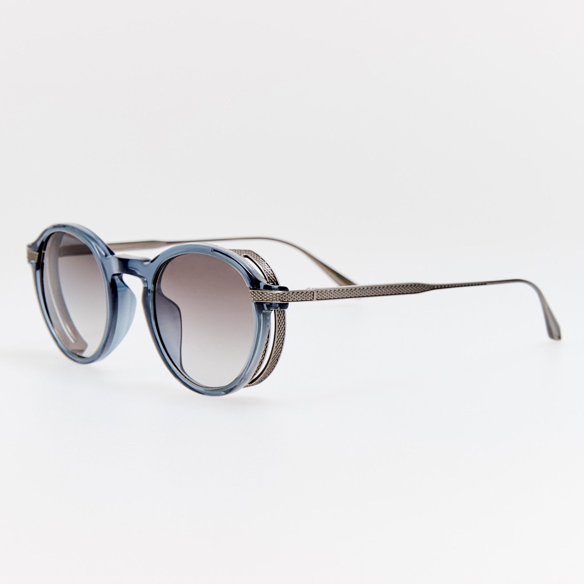 Orion Explorer Sunglasses in Antique White Gold and Navy