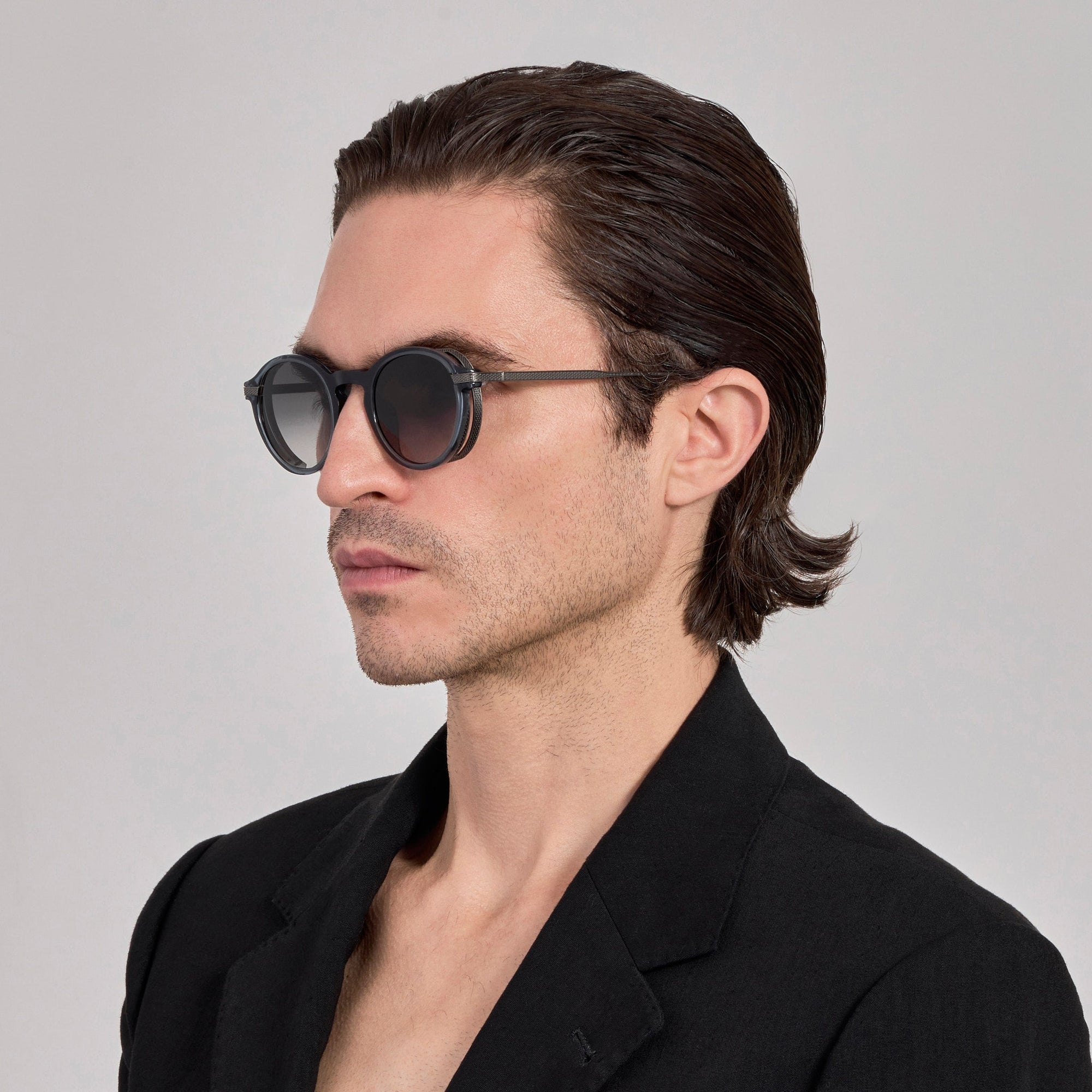 Orion Explorer Sunglasses in Antique White Gold and Navy