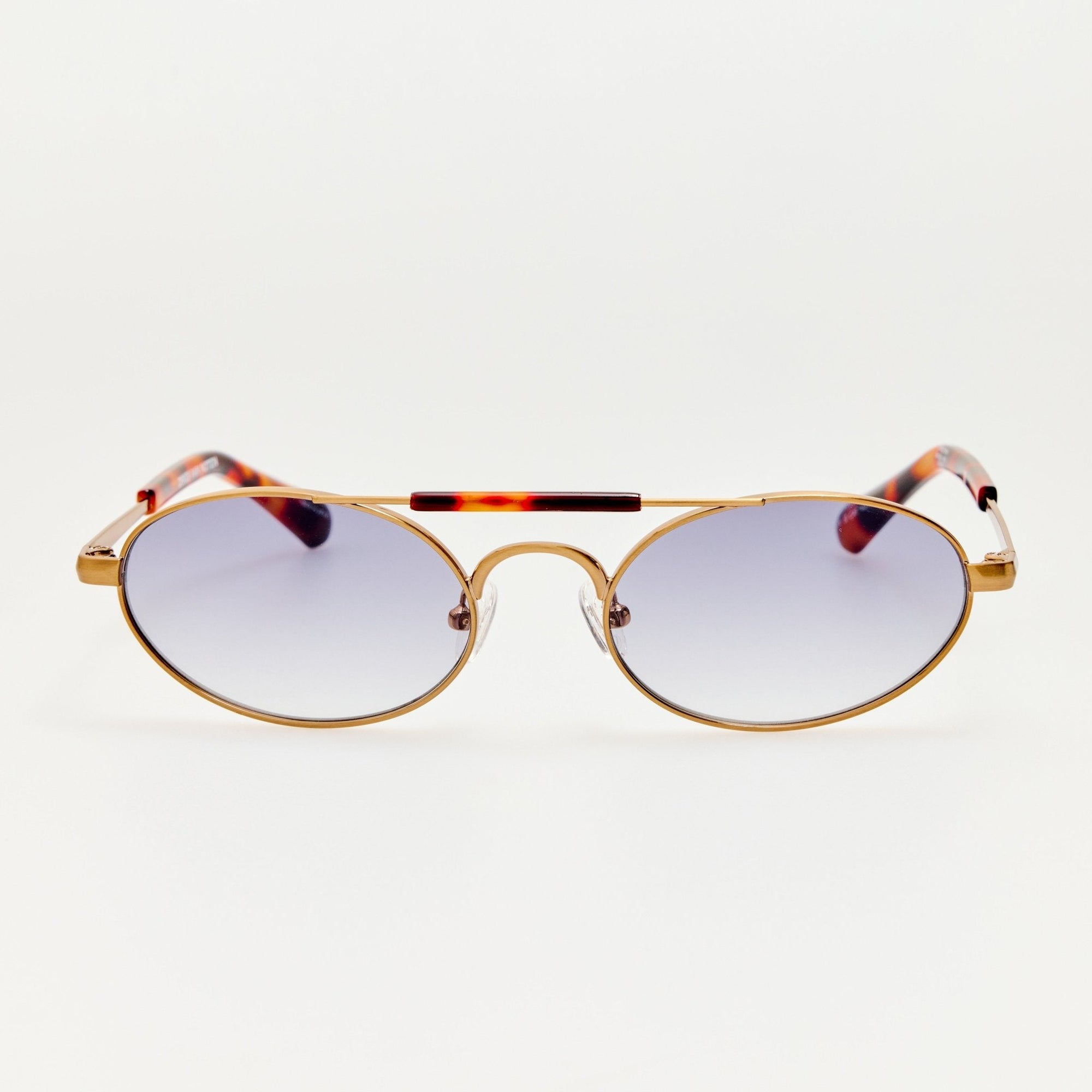 Oval Sunglasses in Gold and Tortoiseshell