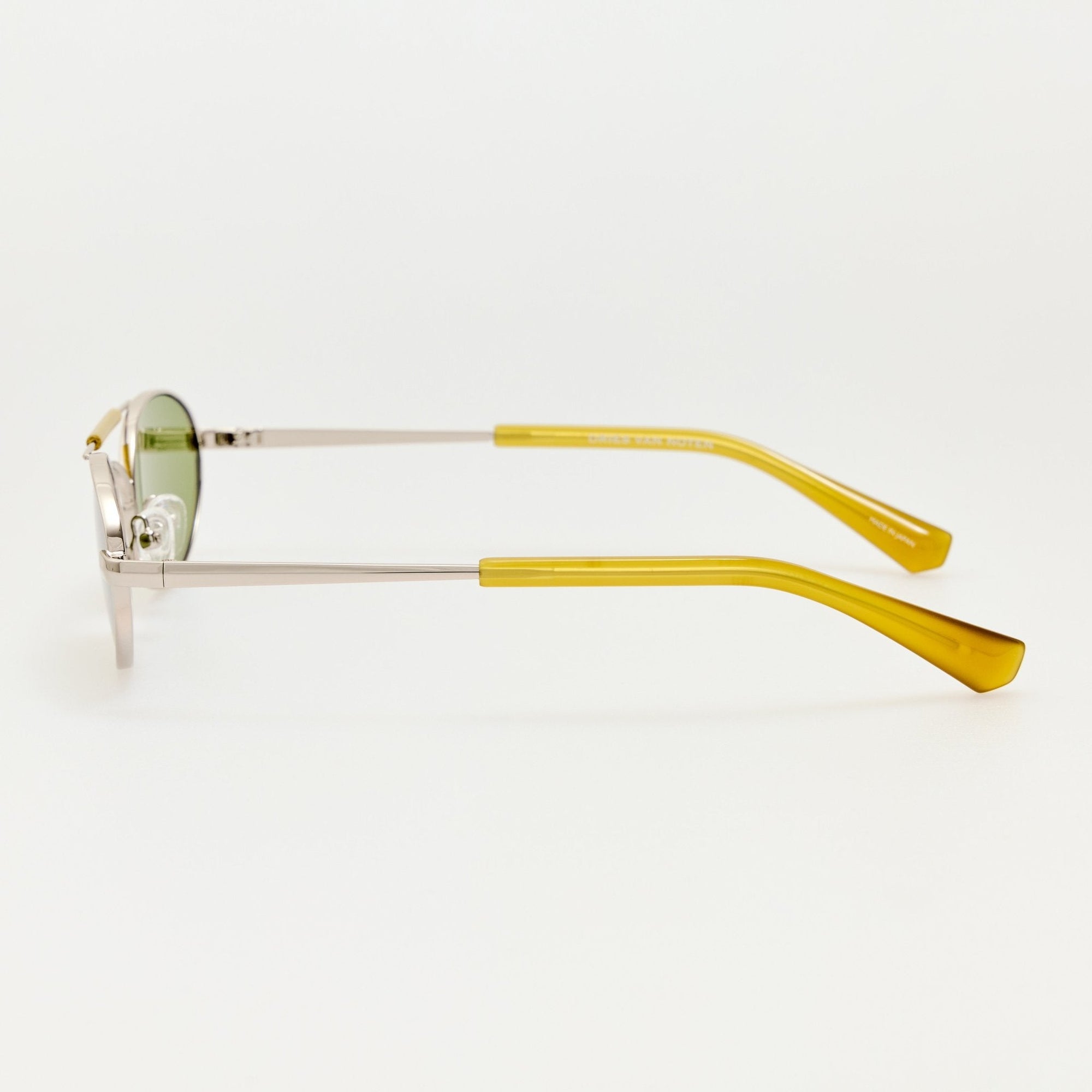 Oval Sunglasses in Silver and Green