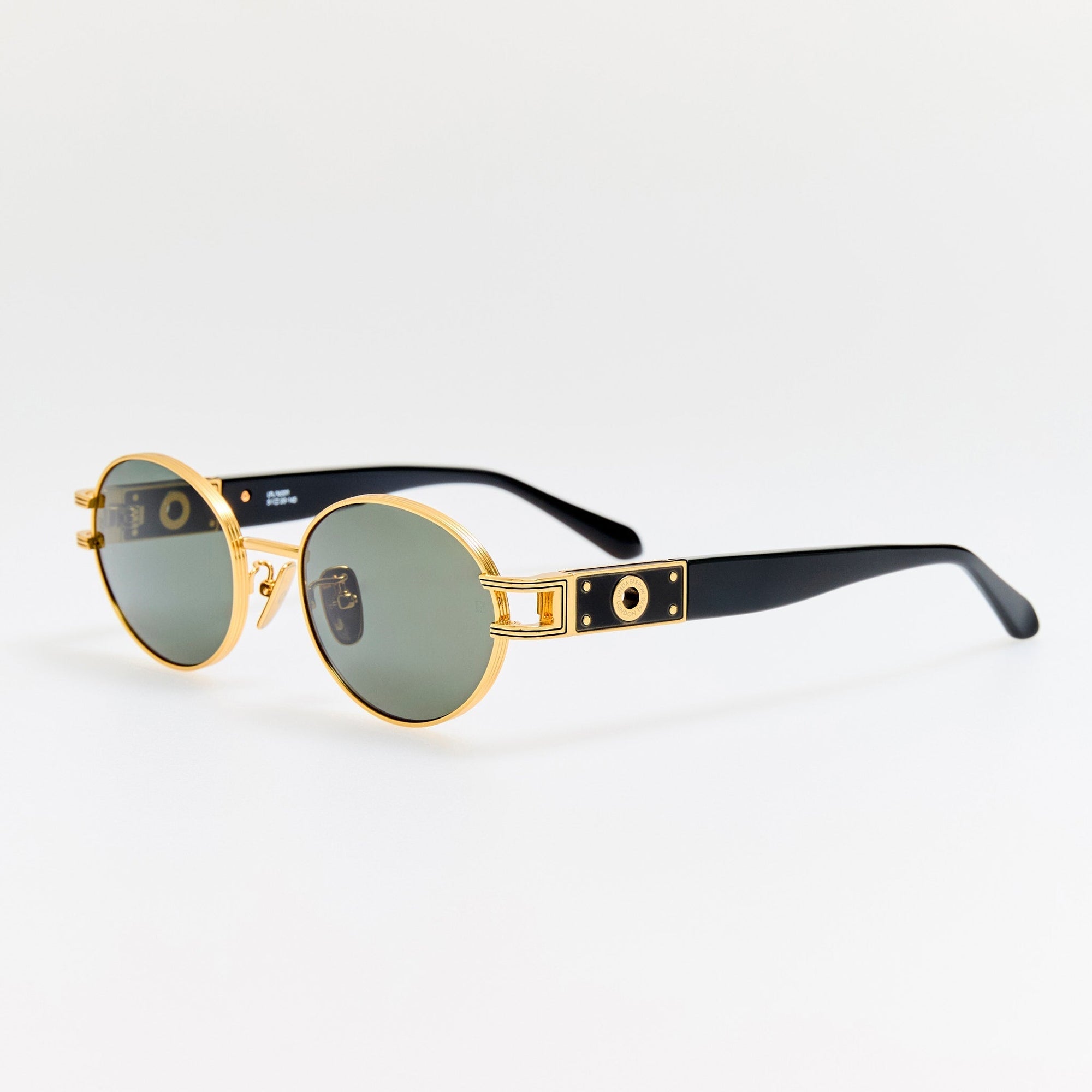 Phoebe Sunglasses in 22K Gold and Grey
