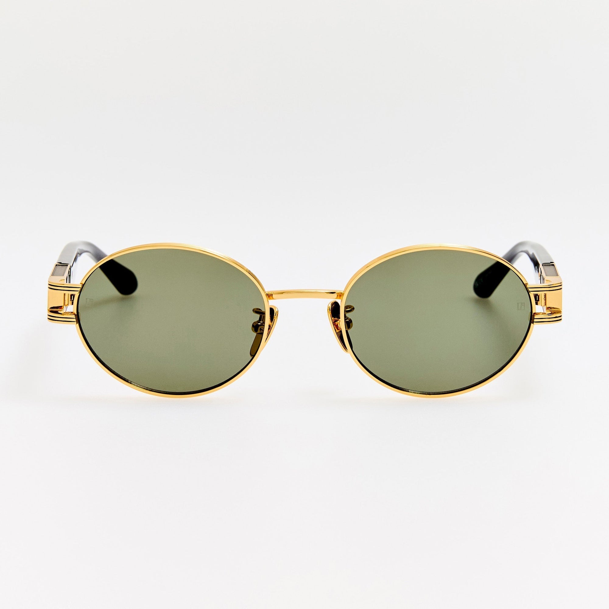 Phoebe Sunglasses in 22K Gold and Grey