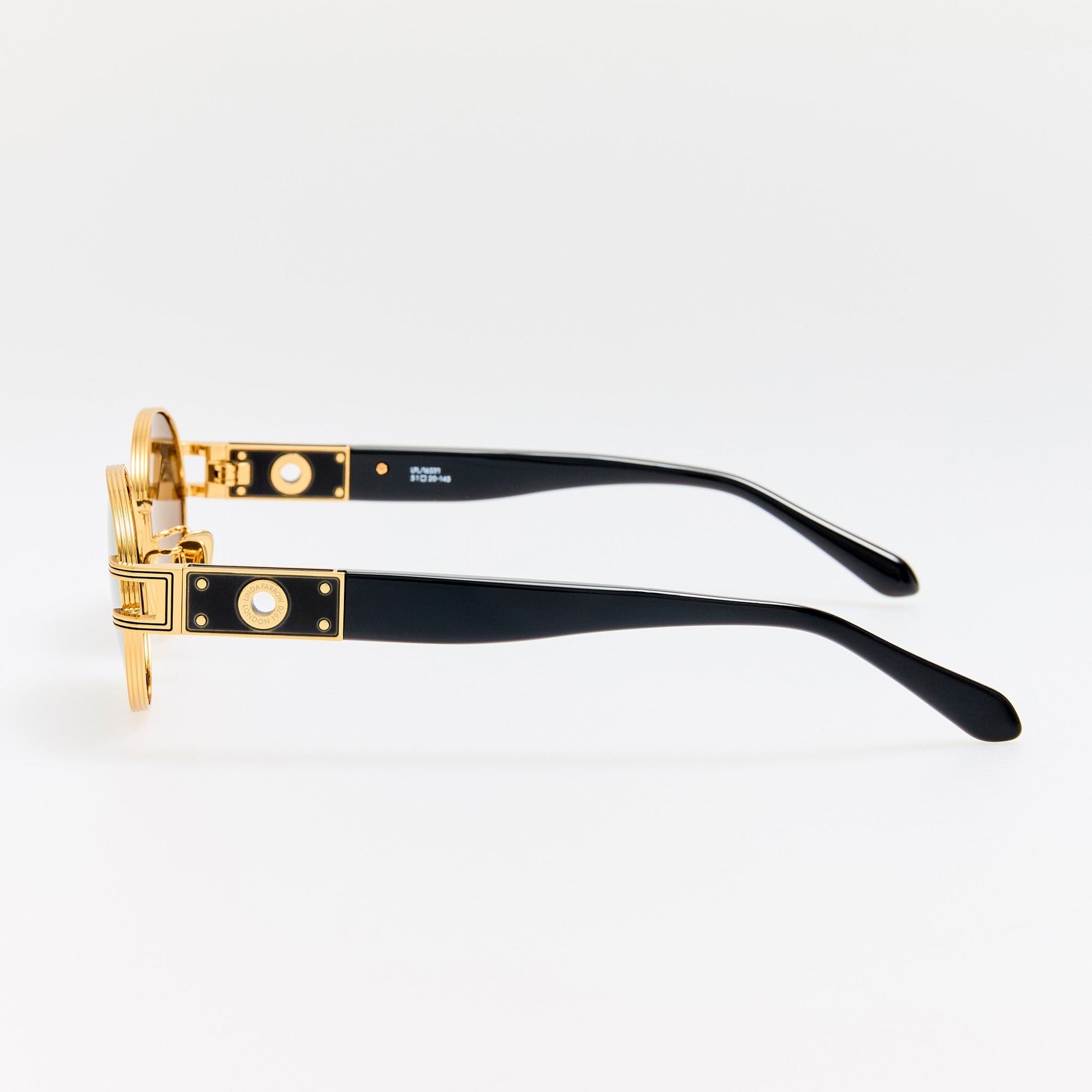 Phoebe Sunglasses in 22K Gold and Grey