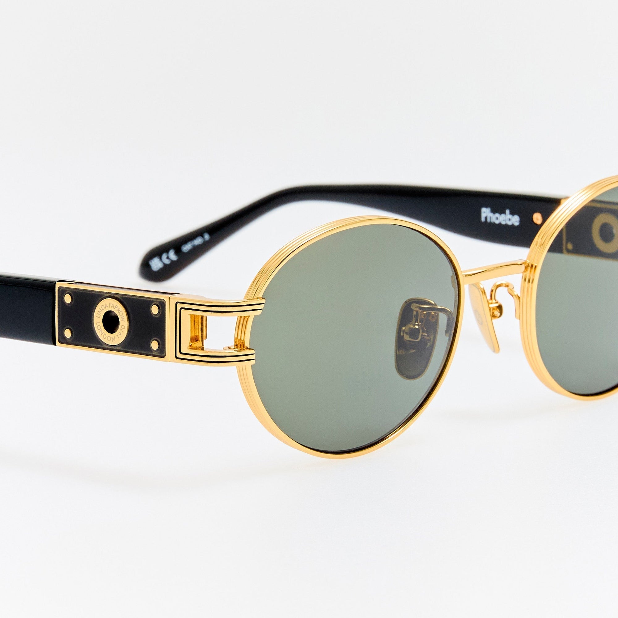 Phoebe Sunglasses in 22K Gold and Grey