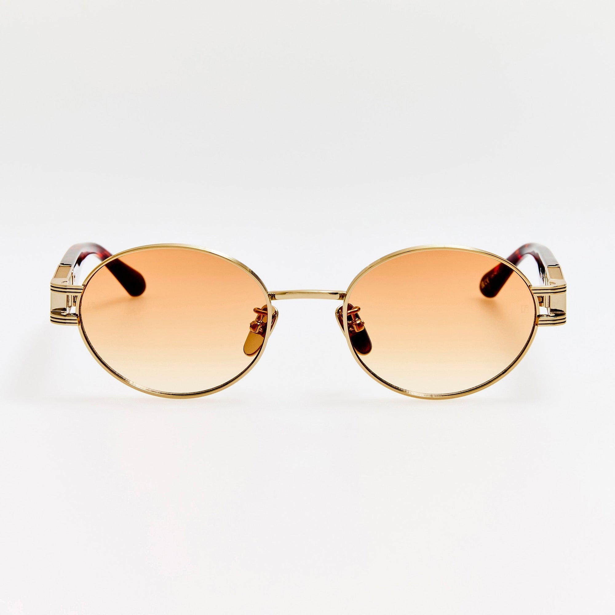 Phoebe Sunglasses in 22K Gold and Camel
