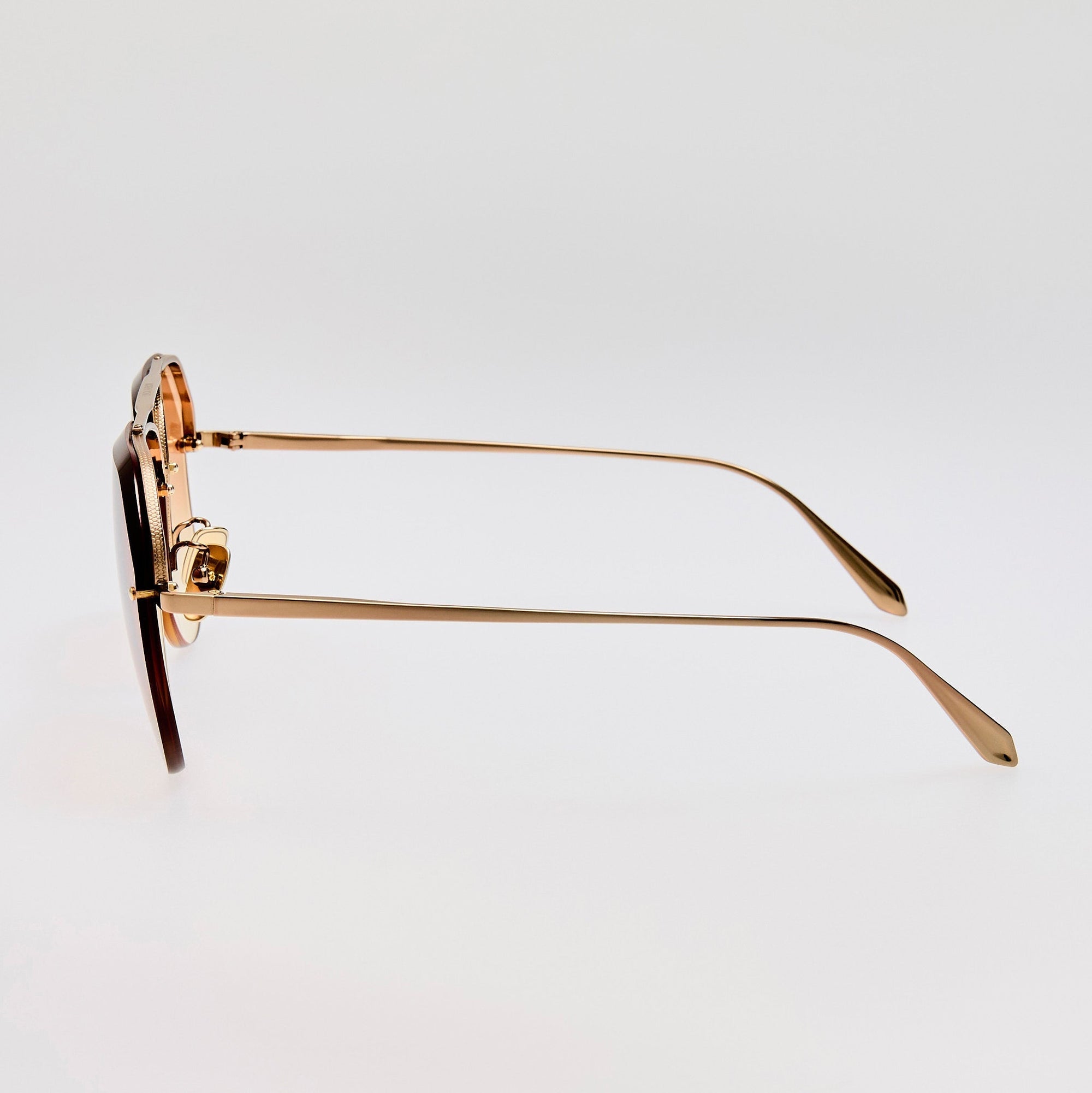Quynh Sunglasses in 22K Gold and Camel